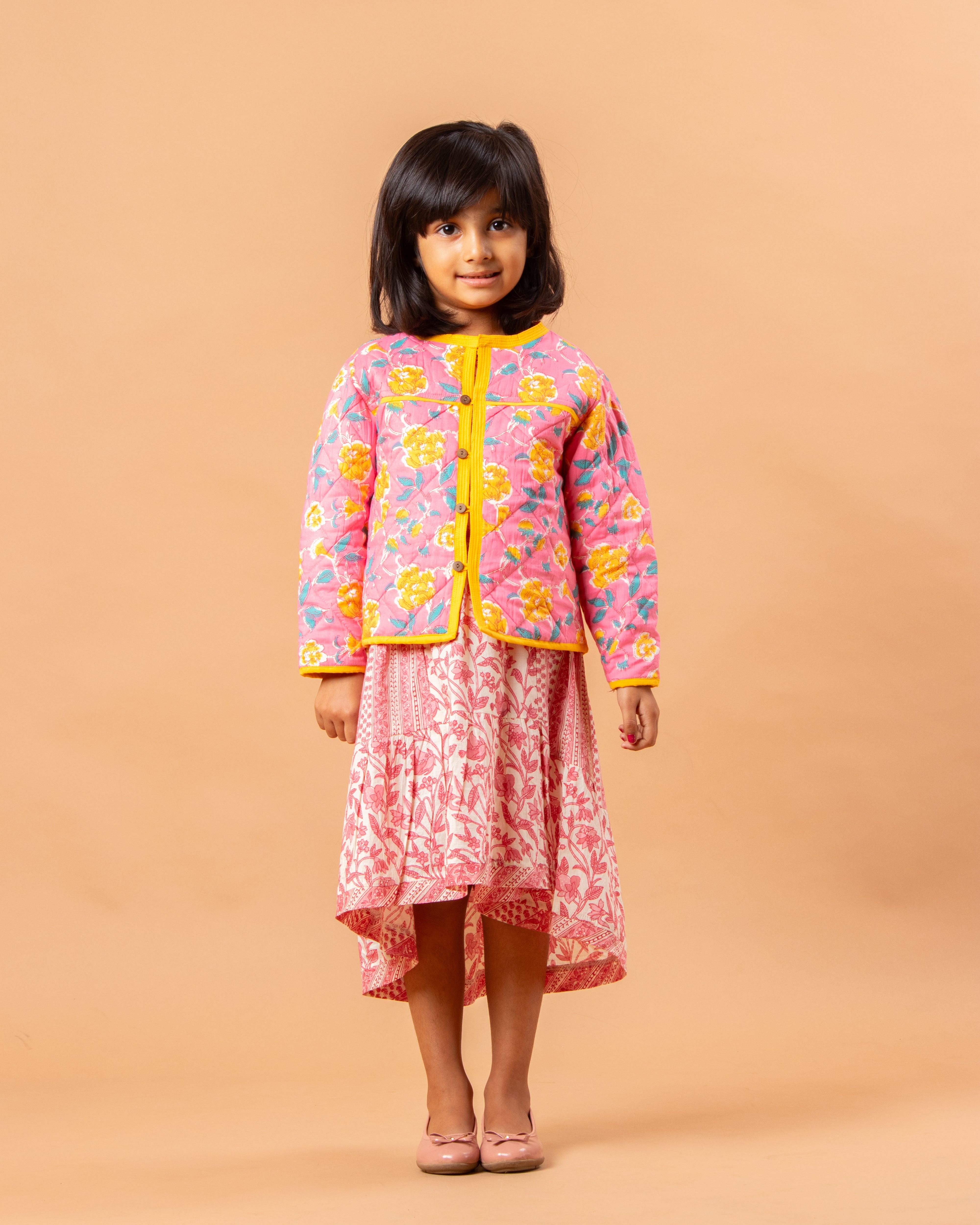 Quilted Reversible Jacket Pink Jaal