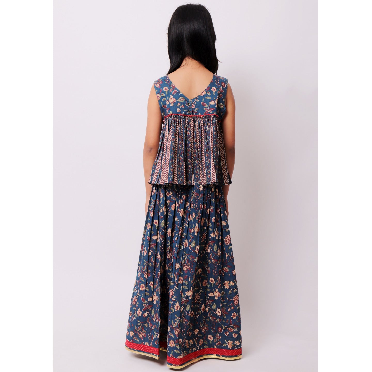 Pom Jaal Teal Lehenga Choli set