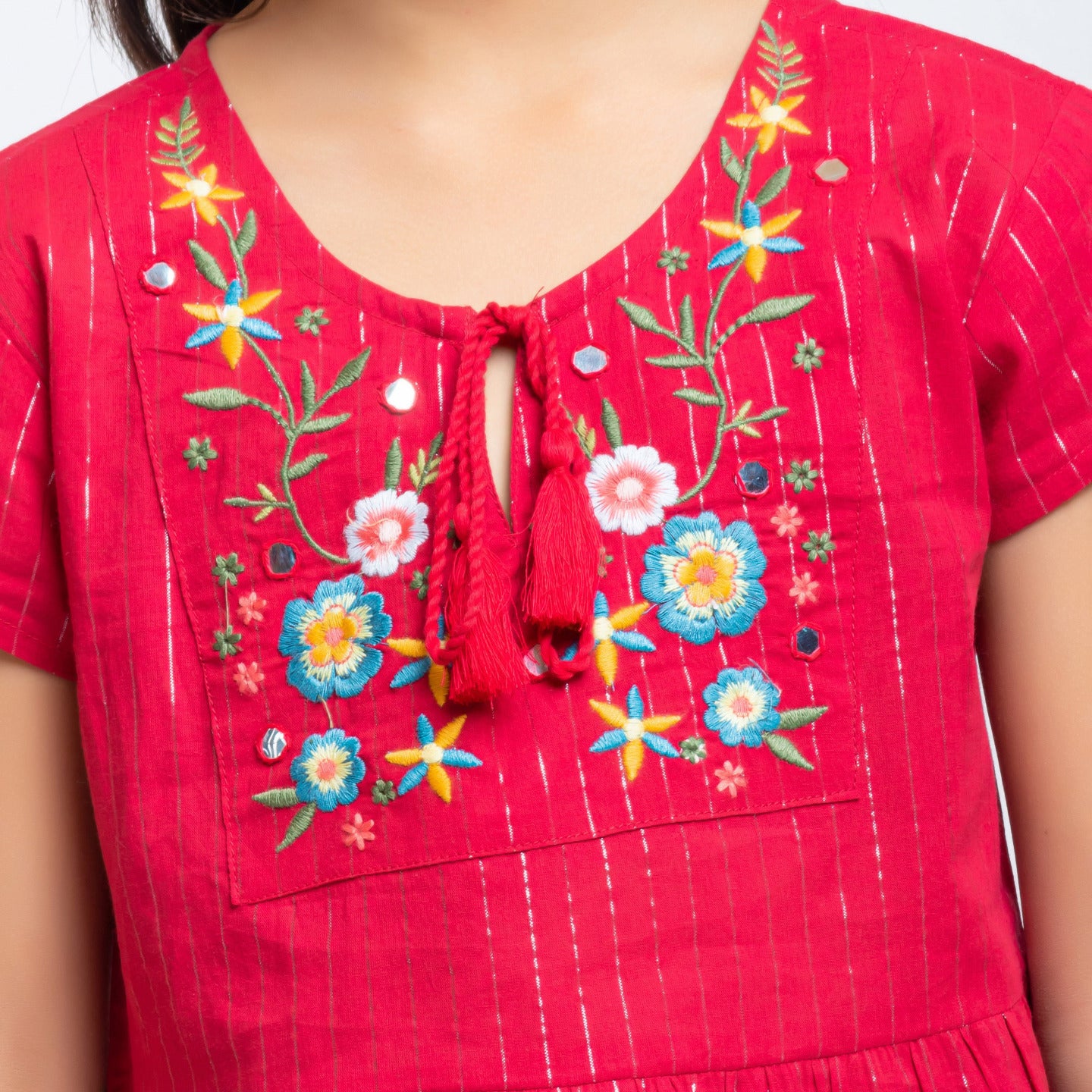 Red Embroidred Lehenga choli with dupatta