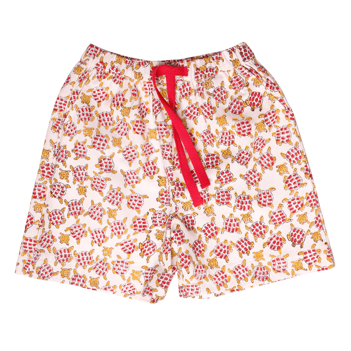 Boy's Block Printed Twill shorts Red