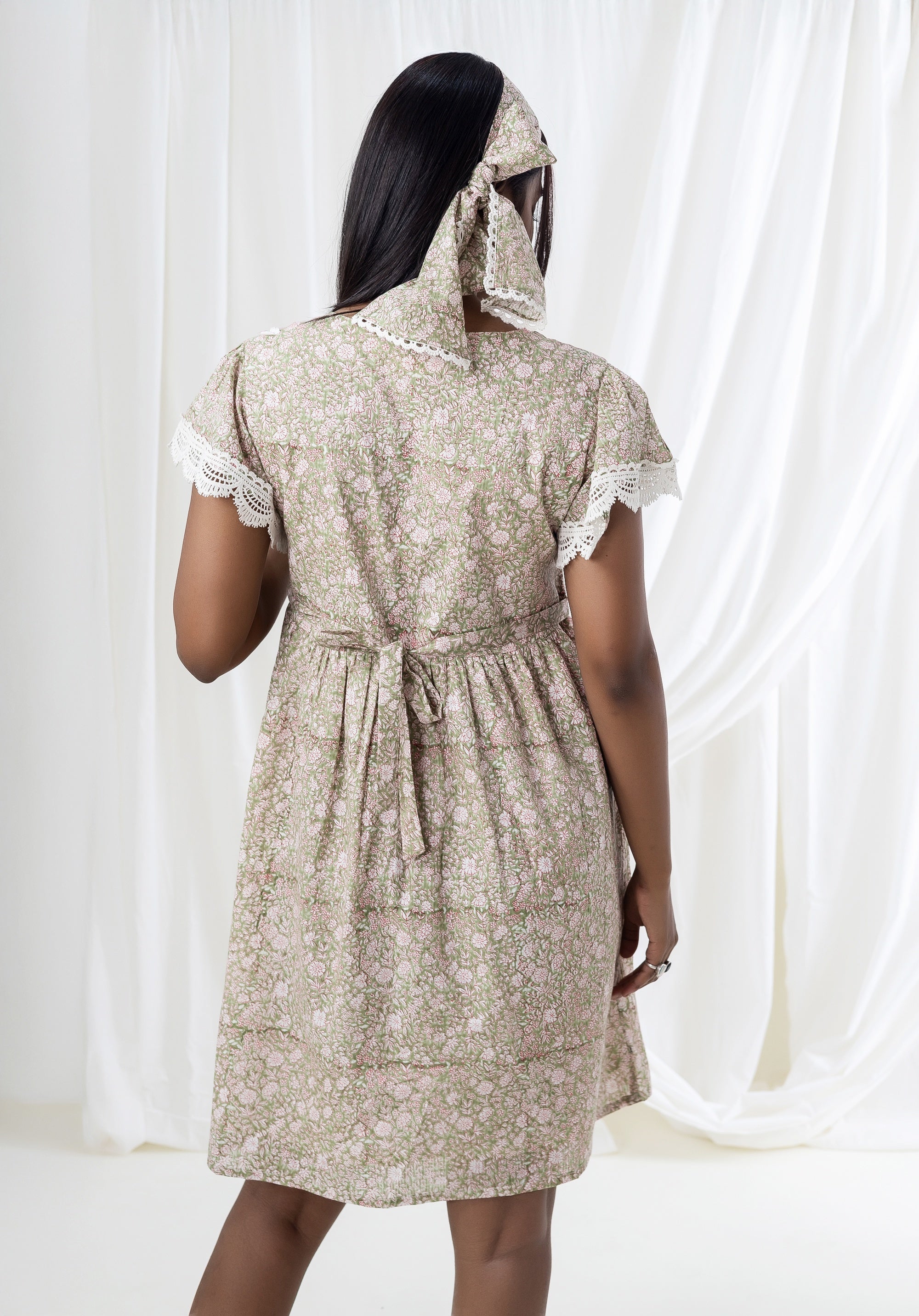 Women Cotton Dress Vinie Liberty Green