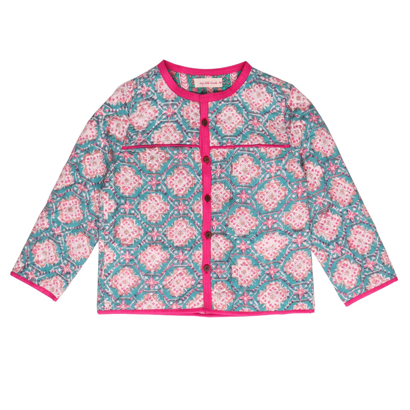Unisex Quilted Jacket Mandala Turq