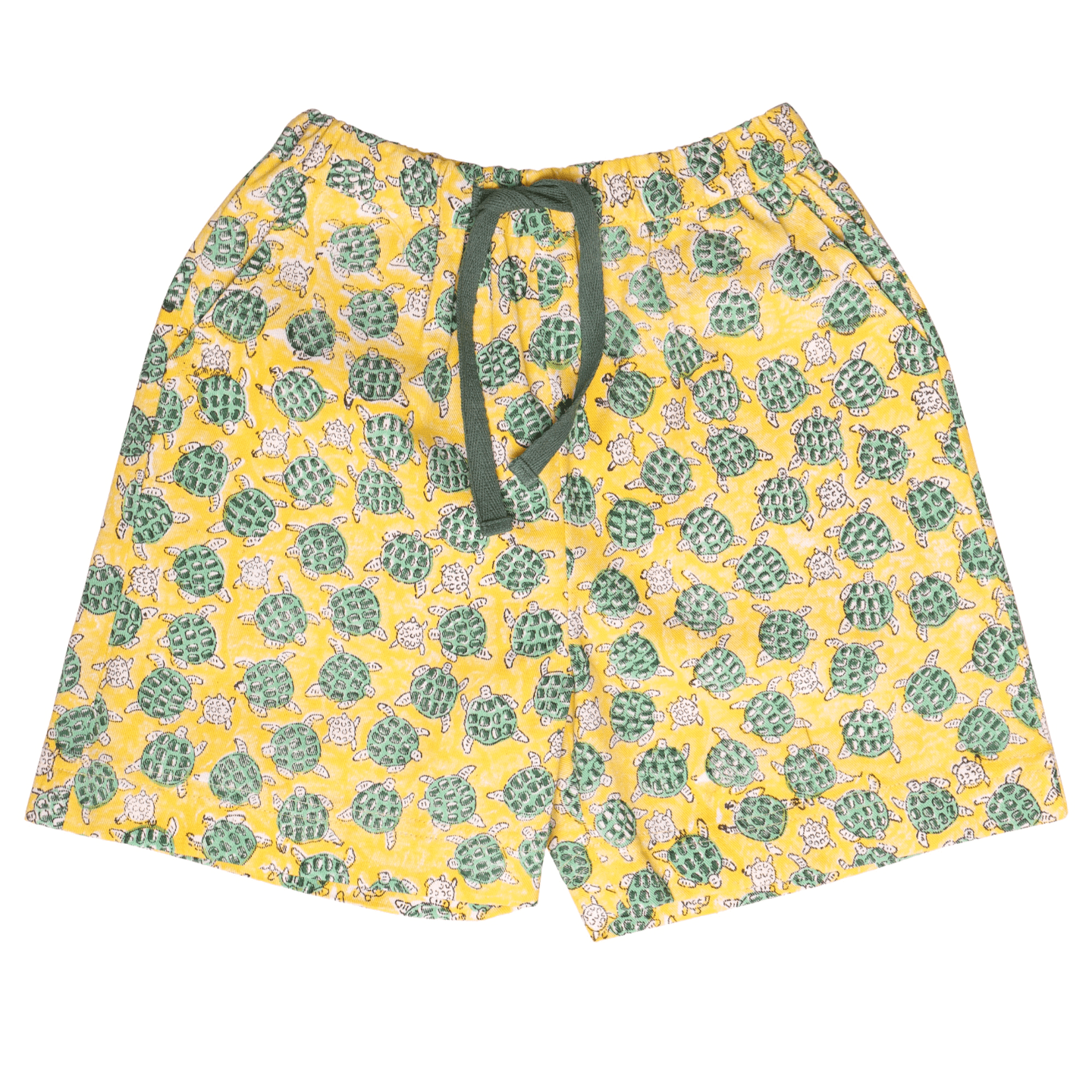 Boy's Block Printed Twill shorts Yellow