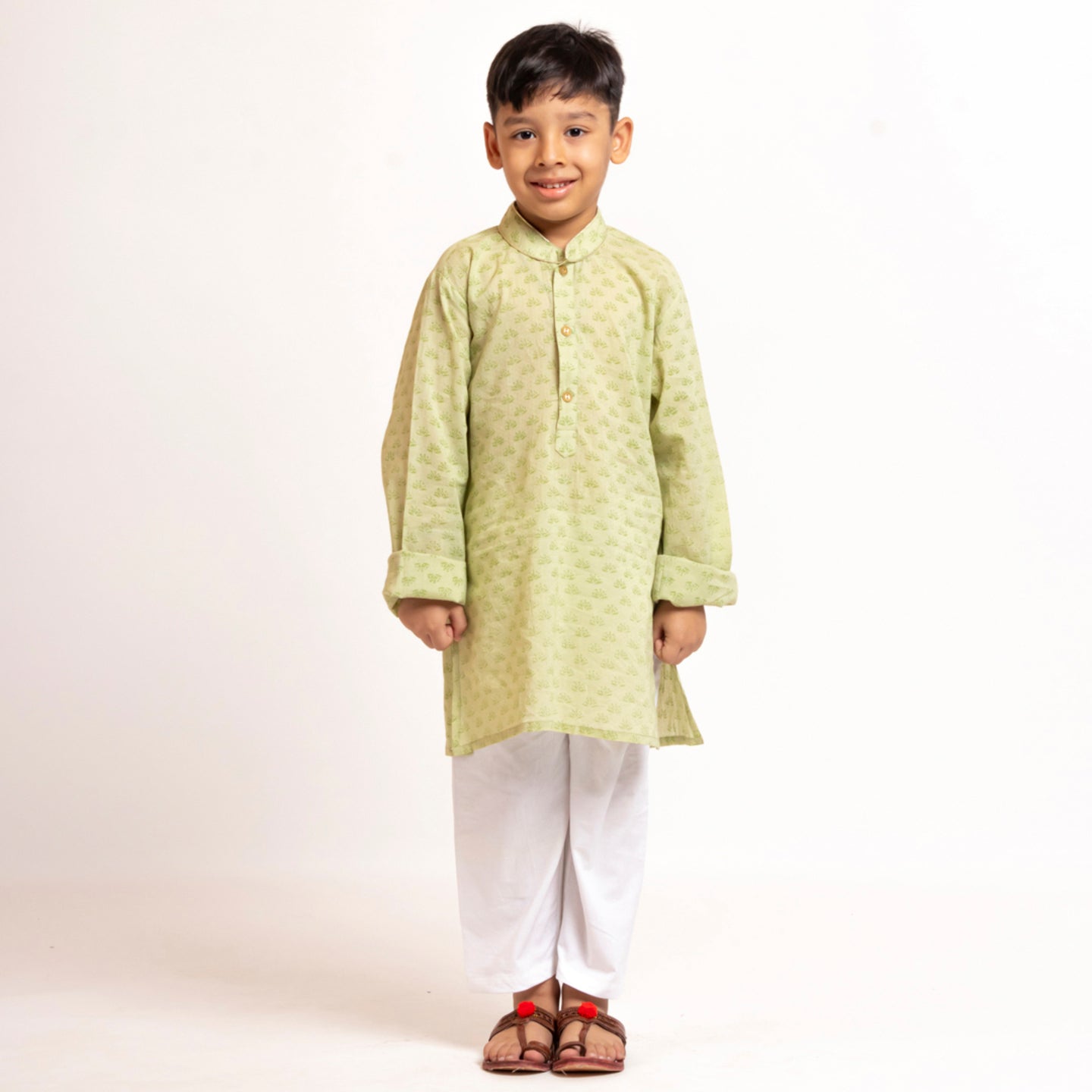 Boy's kurta Pyjama Set Olive