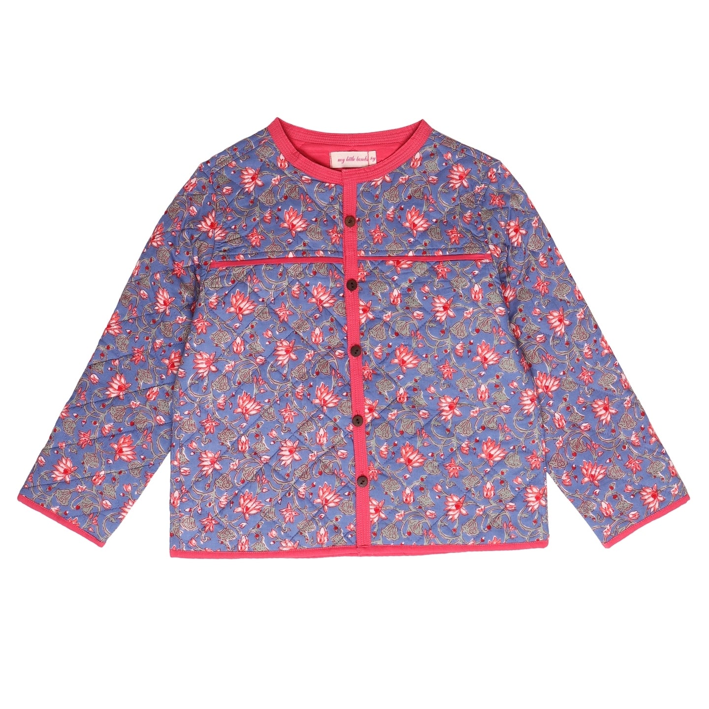 Quilted Reversible Jacket Lotus Print