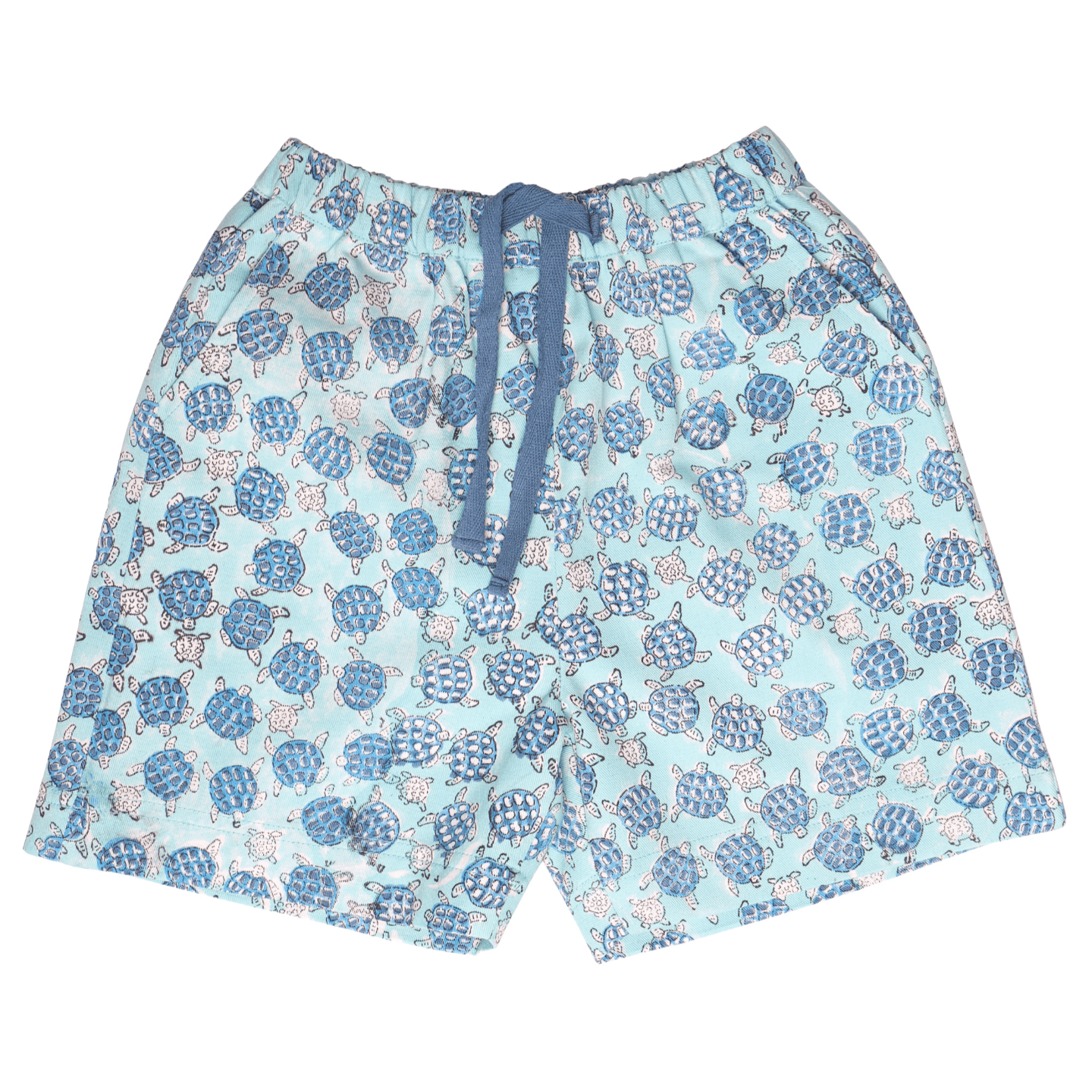 Boy's Block Printed Twill shorts Blue