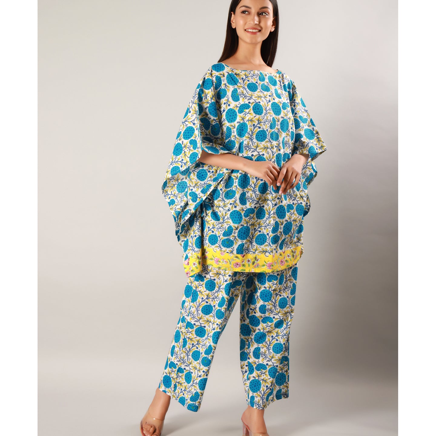Marigold Kaftan PJ Set Blue