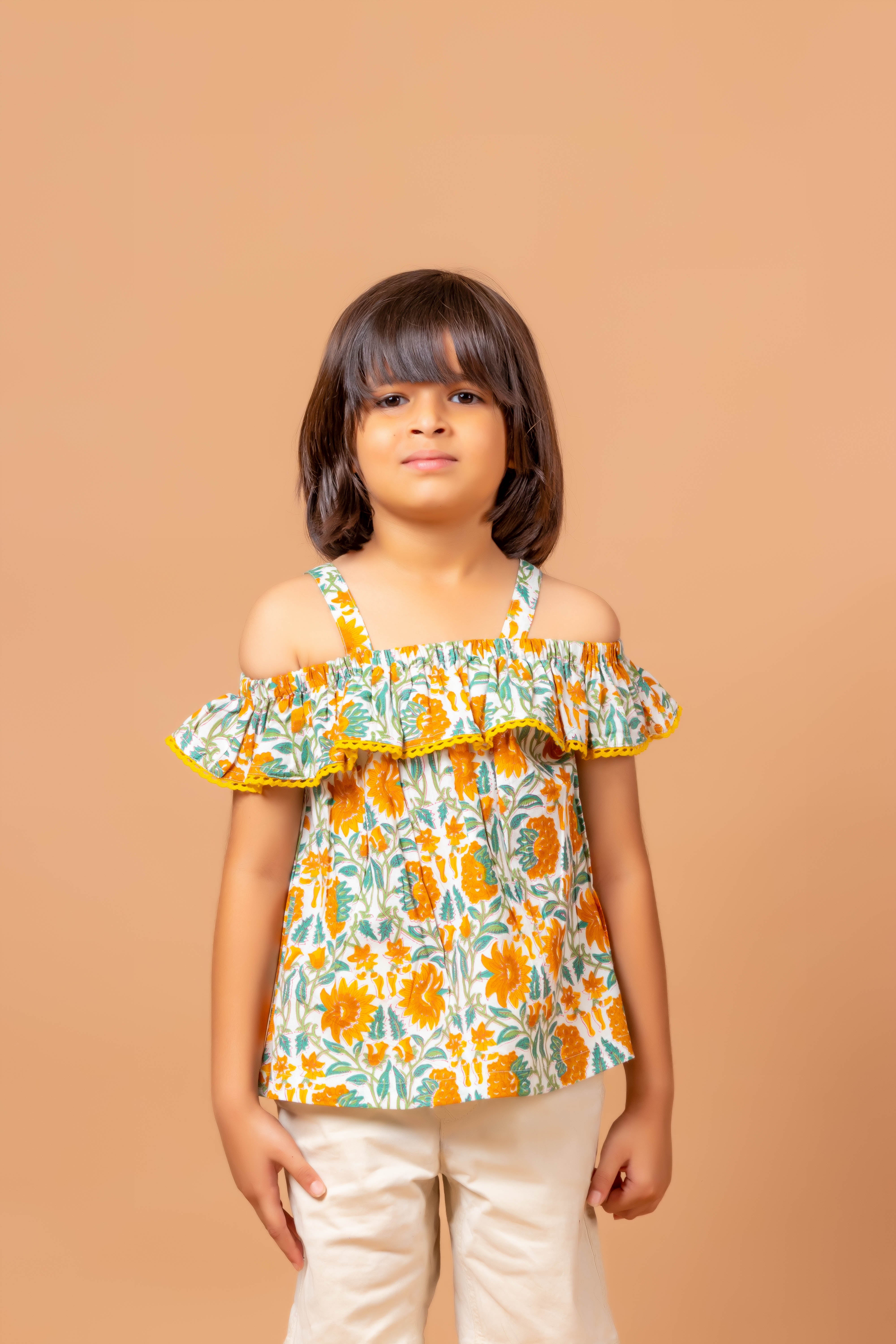 Girls Printed Top Meesha Multi jaal