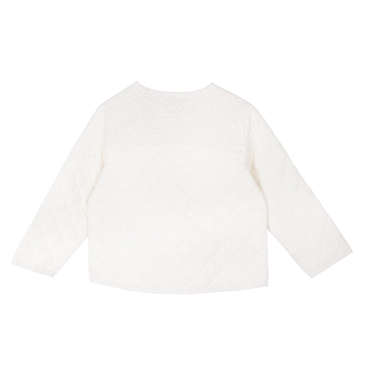 Quilted Embroidered Jacket White
