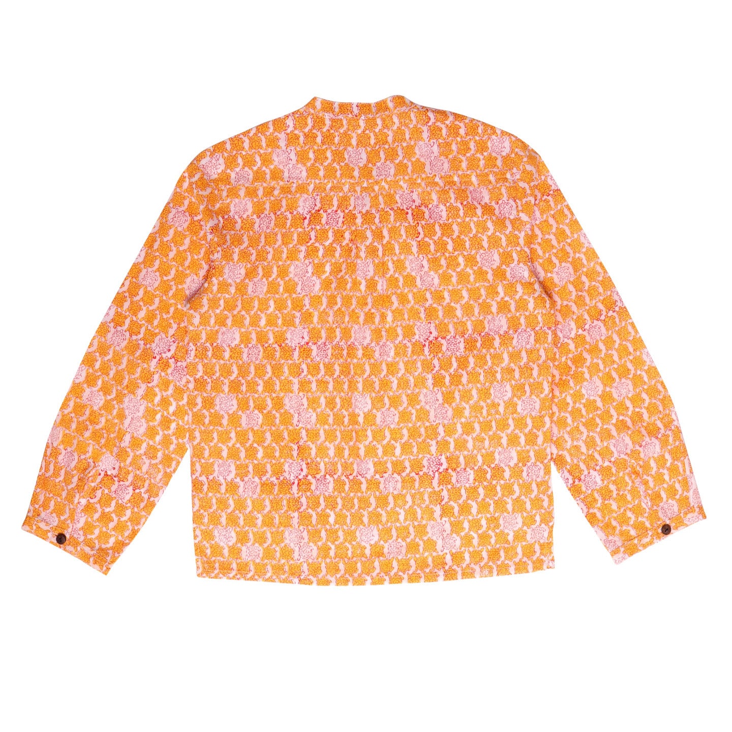 Block Printed Boy's Kurta Shirt Tortoise Yellow
