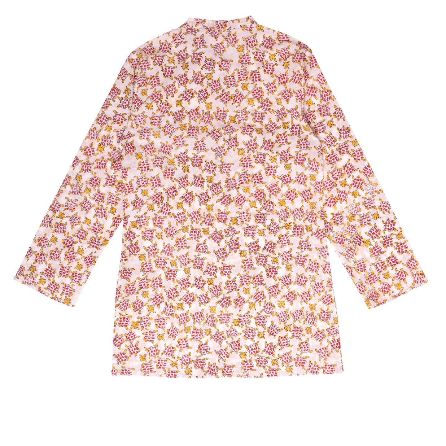 Block Printed Boy's Kurta Sea Turtle Red