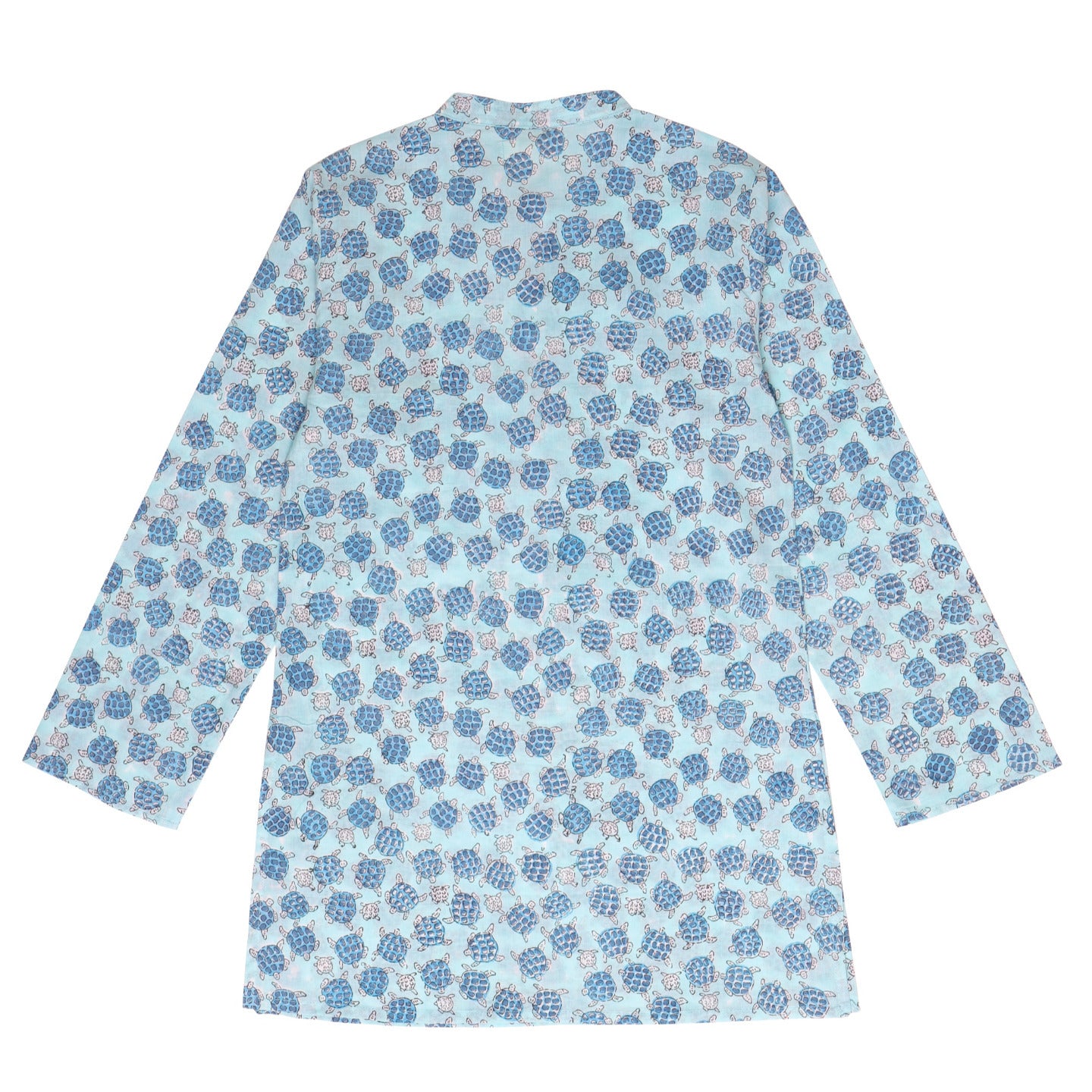 Block Printed Kurta Sea Turtle Blue
