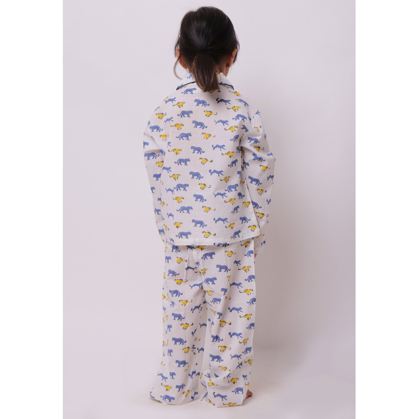 Leopard Unisex Night Suit Blue