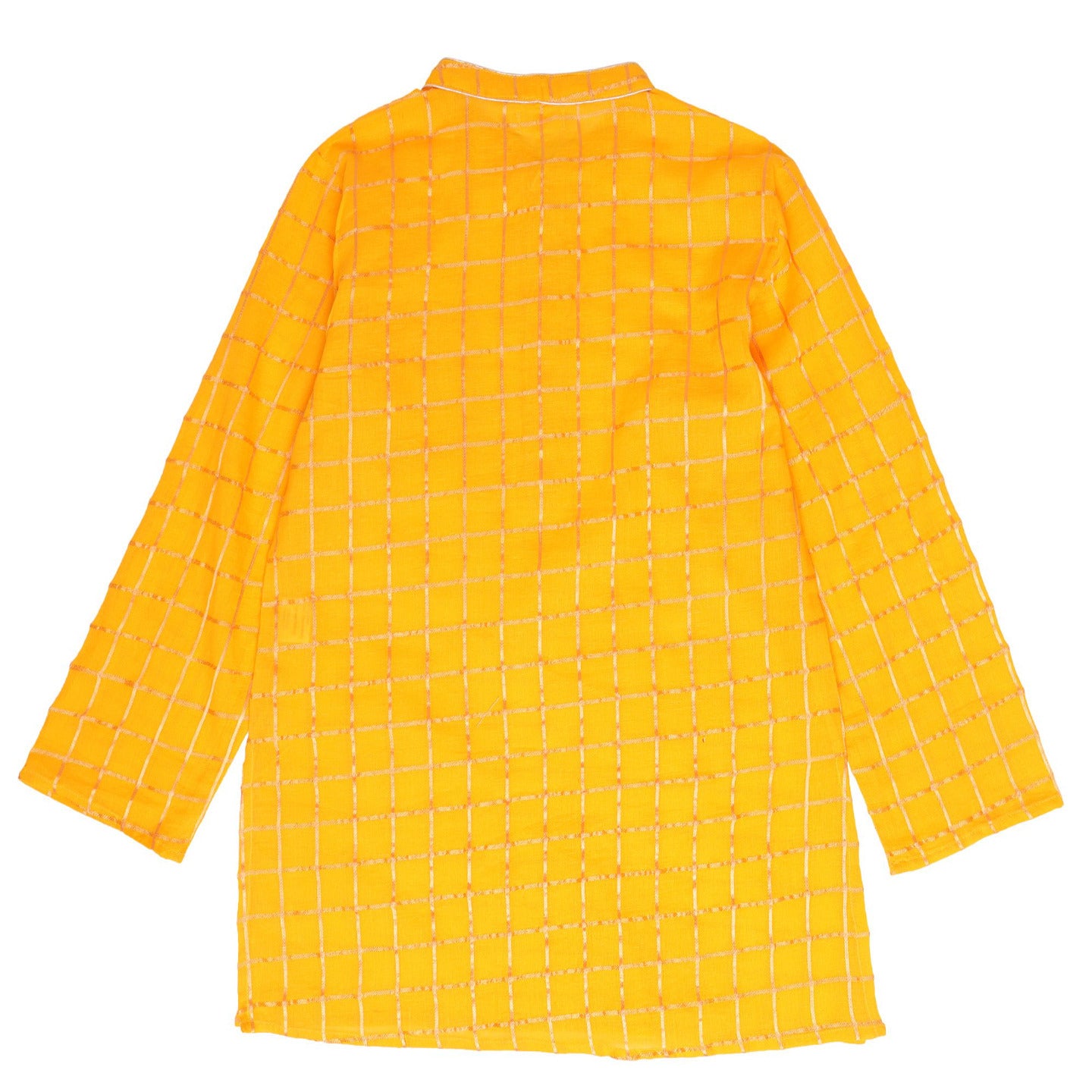 Yellow Check Kurta