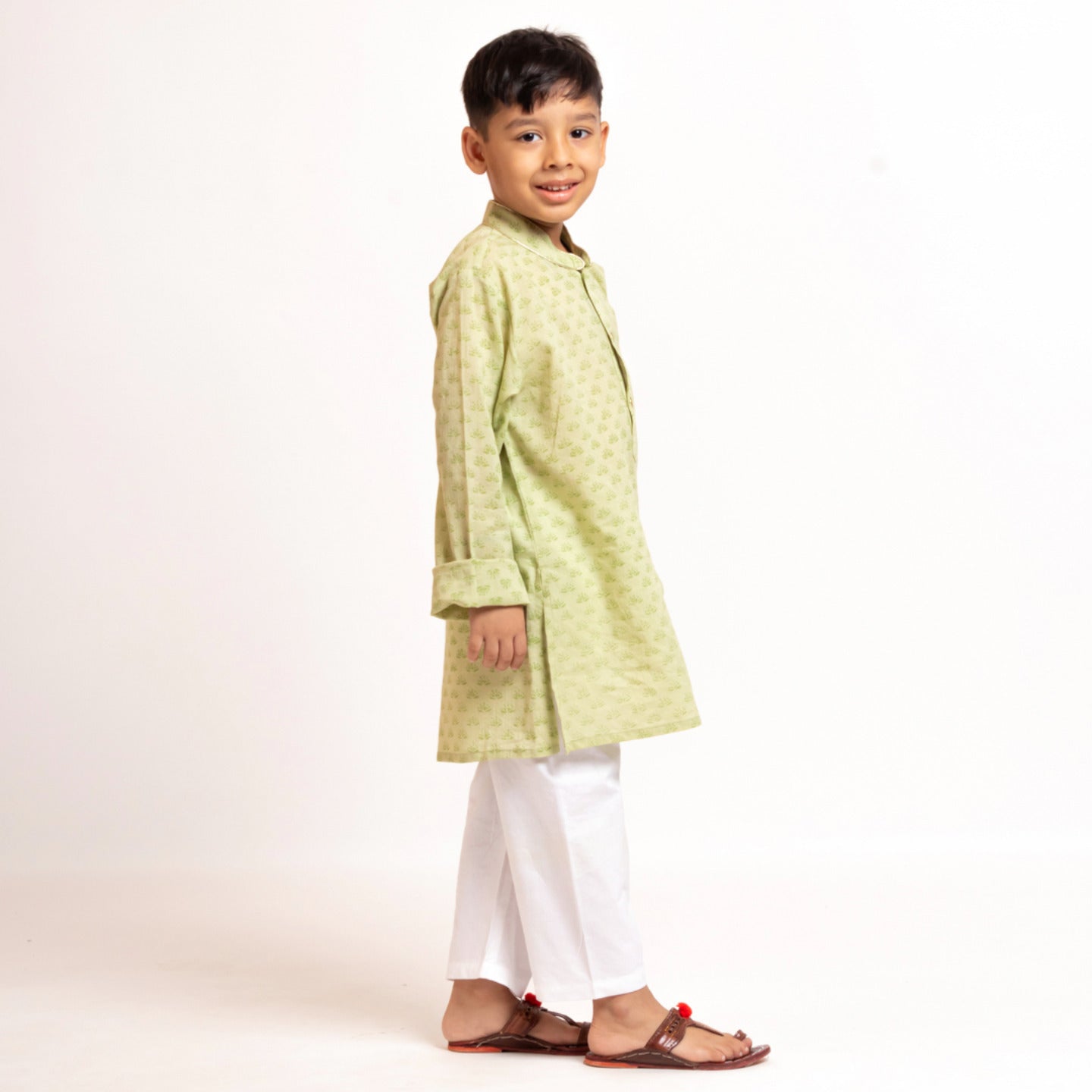 Boy's kurta Pyjama Set Olive