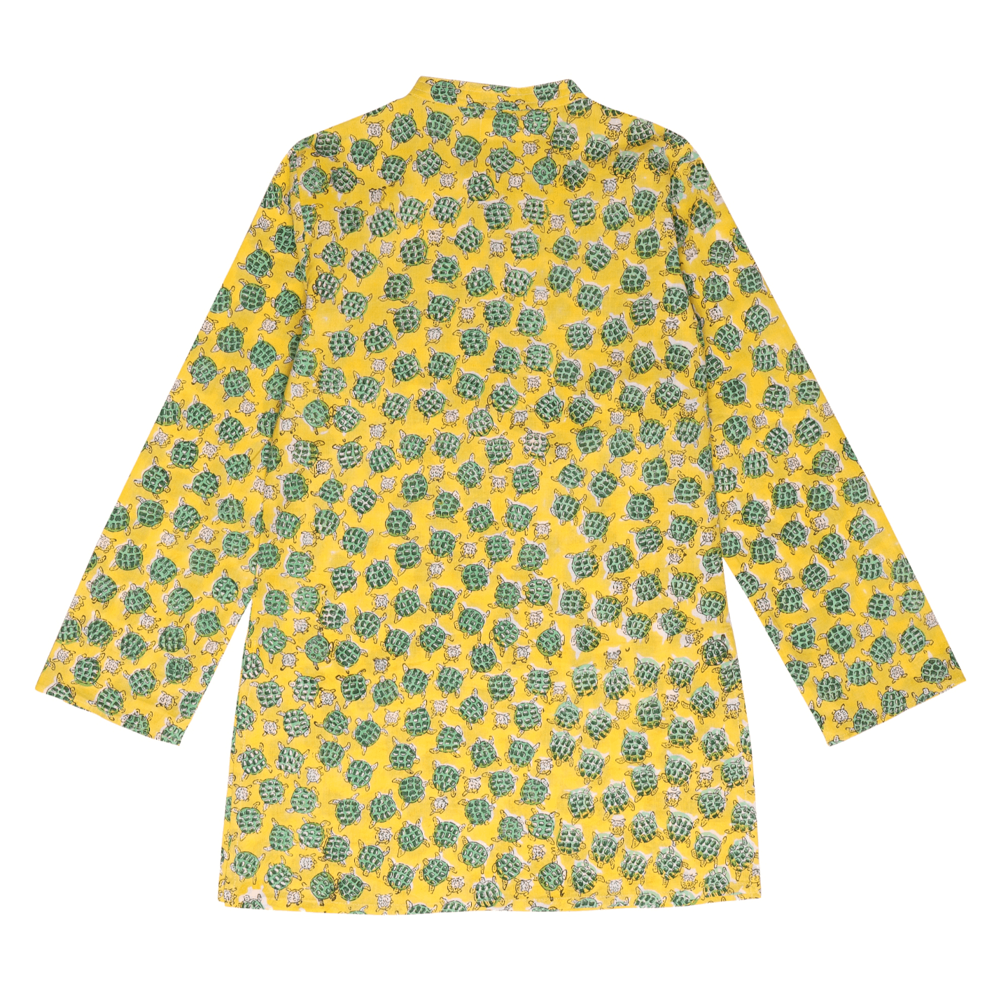 Block Printed Boy's Kurta Sea Turtle Yellow