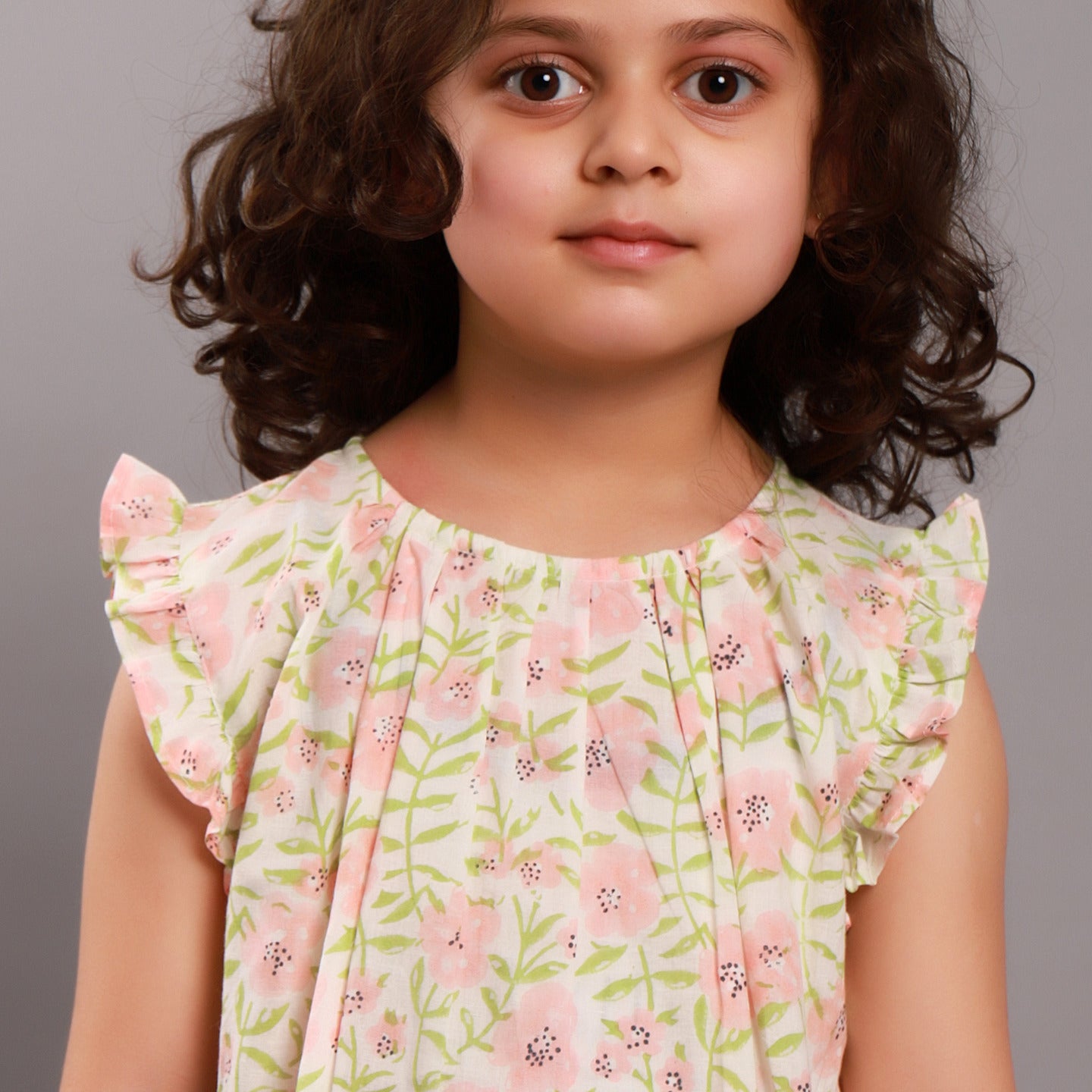 Floral Girls' Night Dress Pink