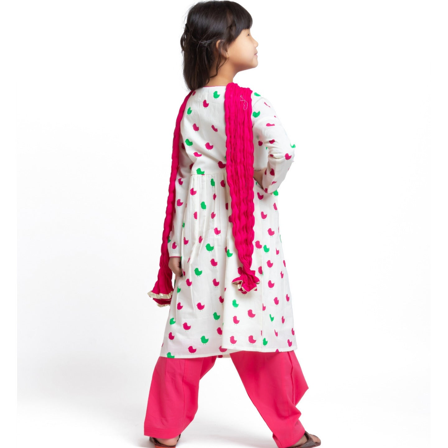 Papiha Kurta Set Two Color bird print