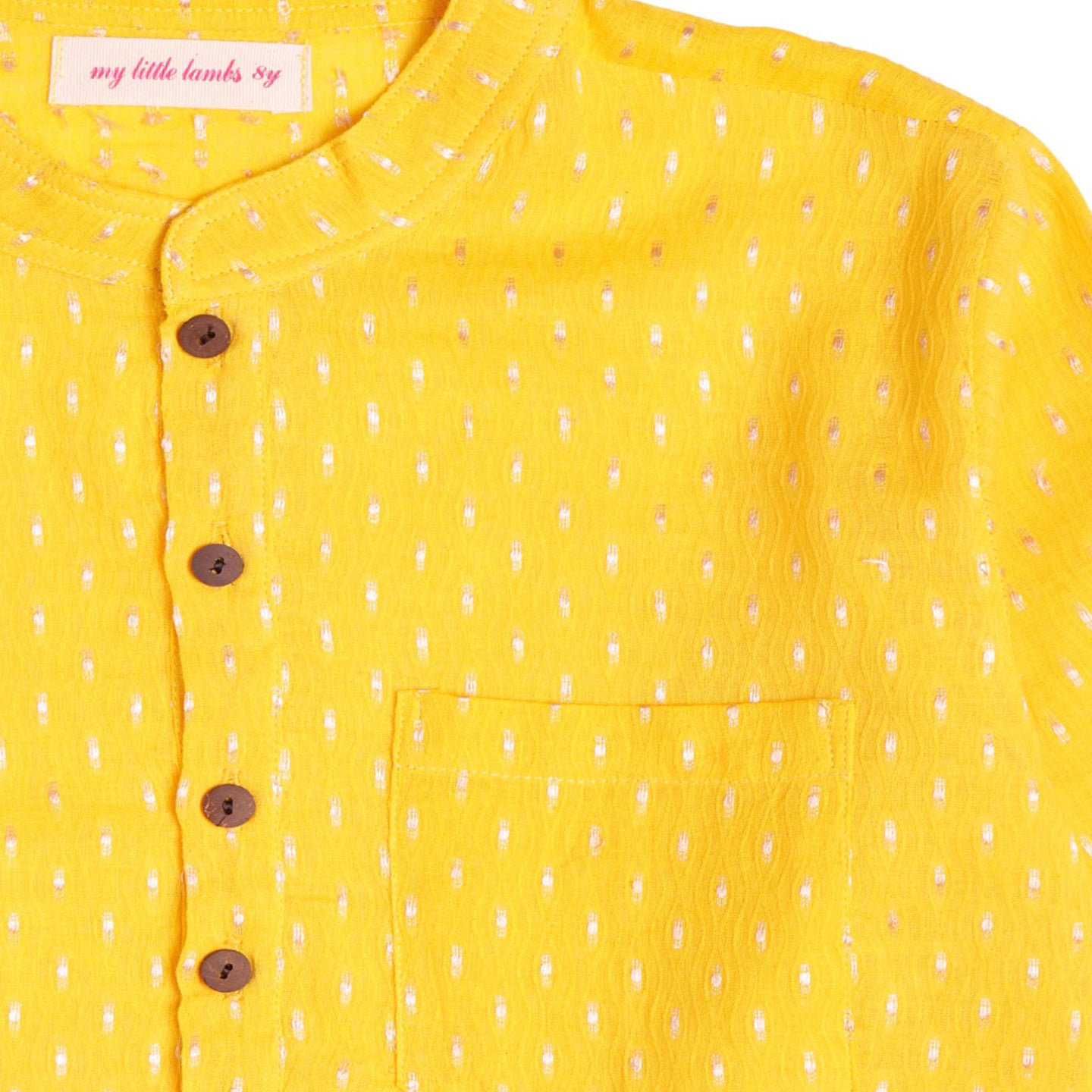 Jacquard Dobby Kurta Yellow