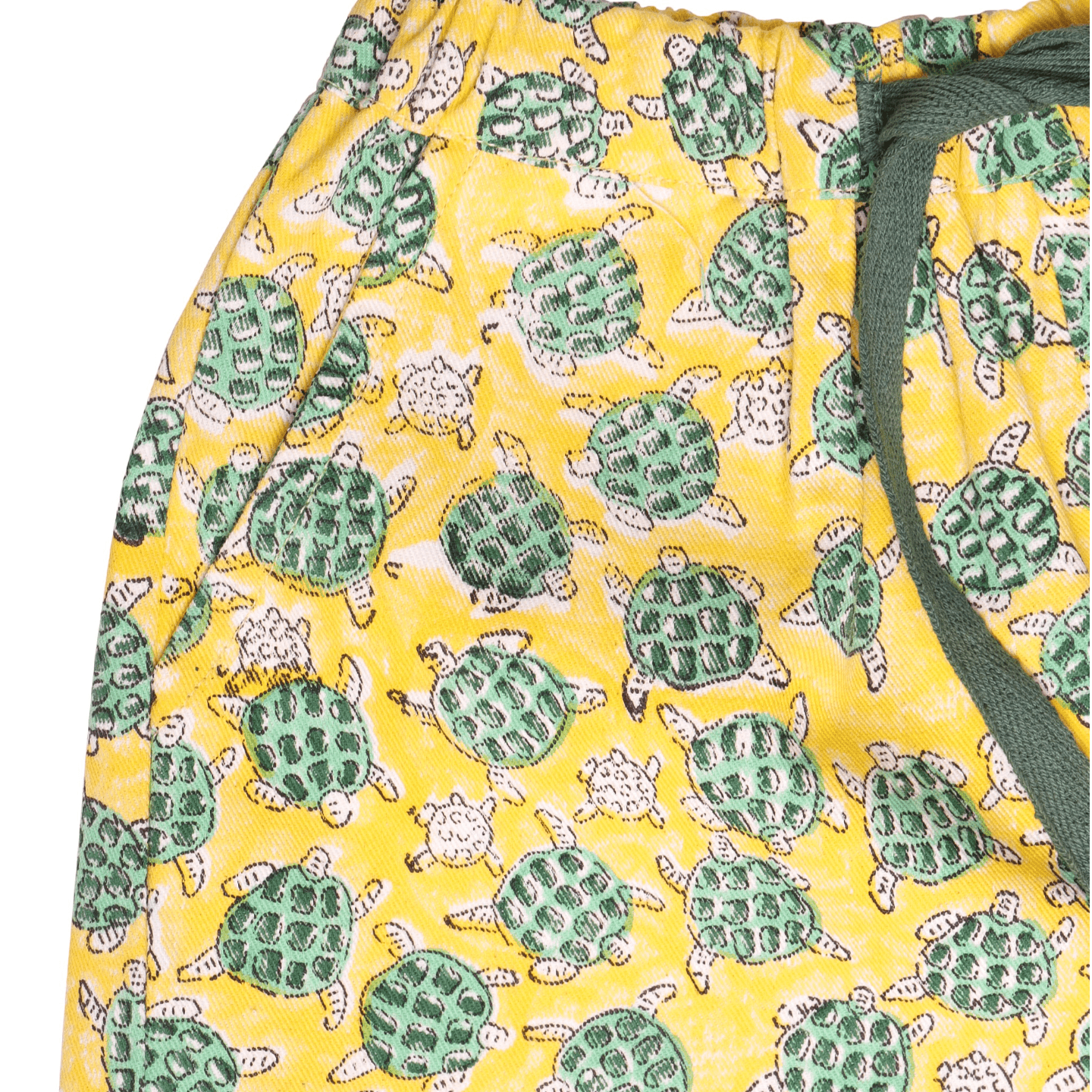 Boy's Block Printed Twill shorts Yellow