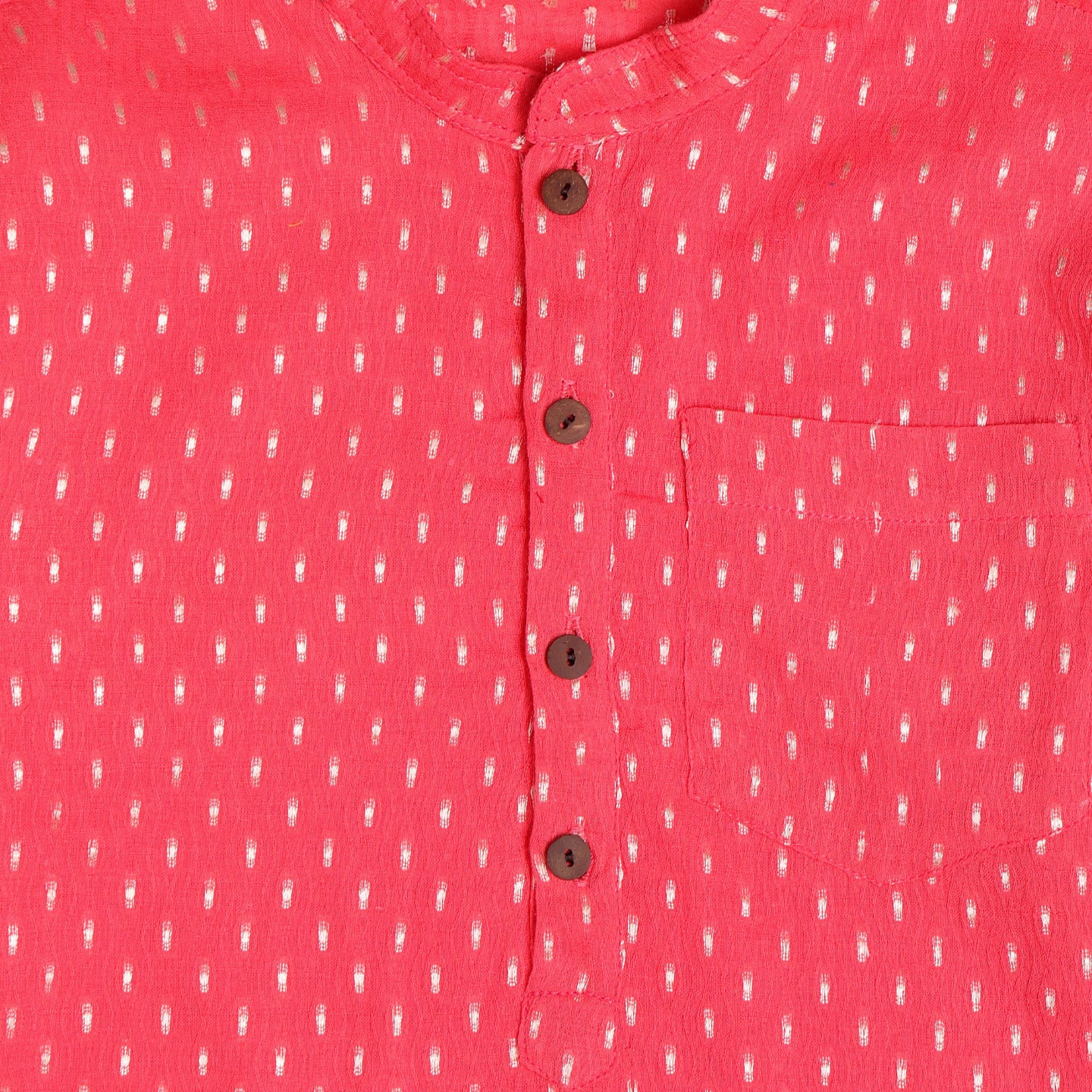 Jacquard Dobby Kurta Coral