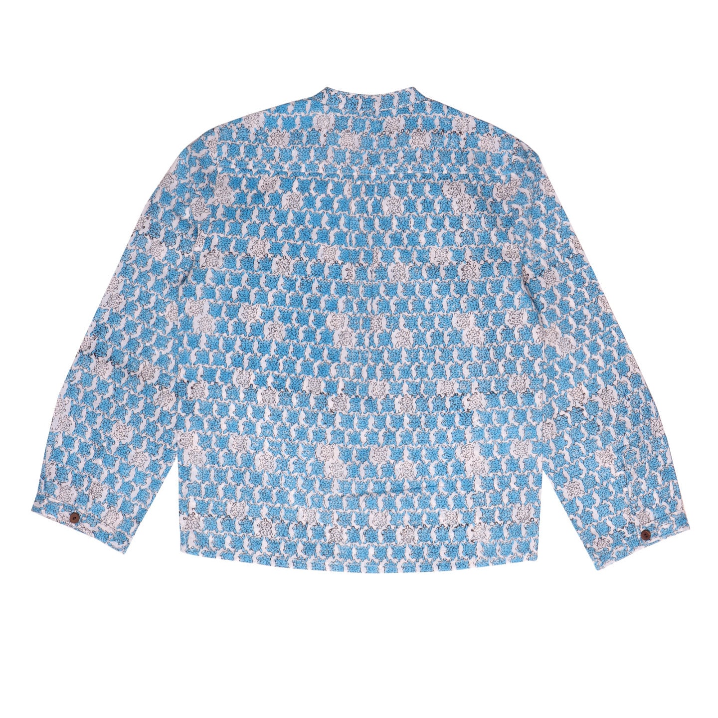 Block Printed Boy's Kurta Shirt Tortoise Blue