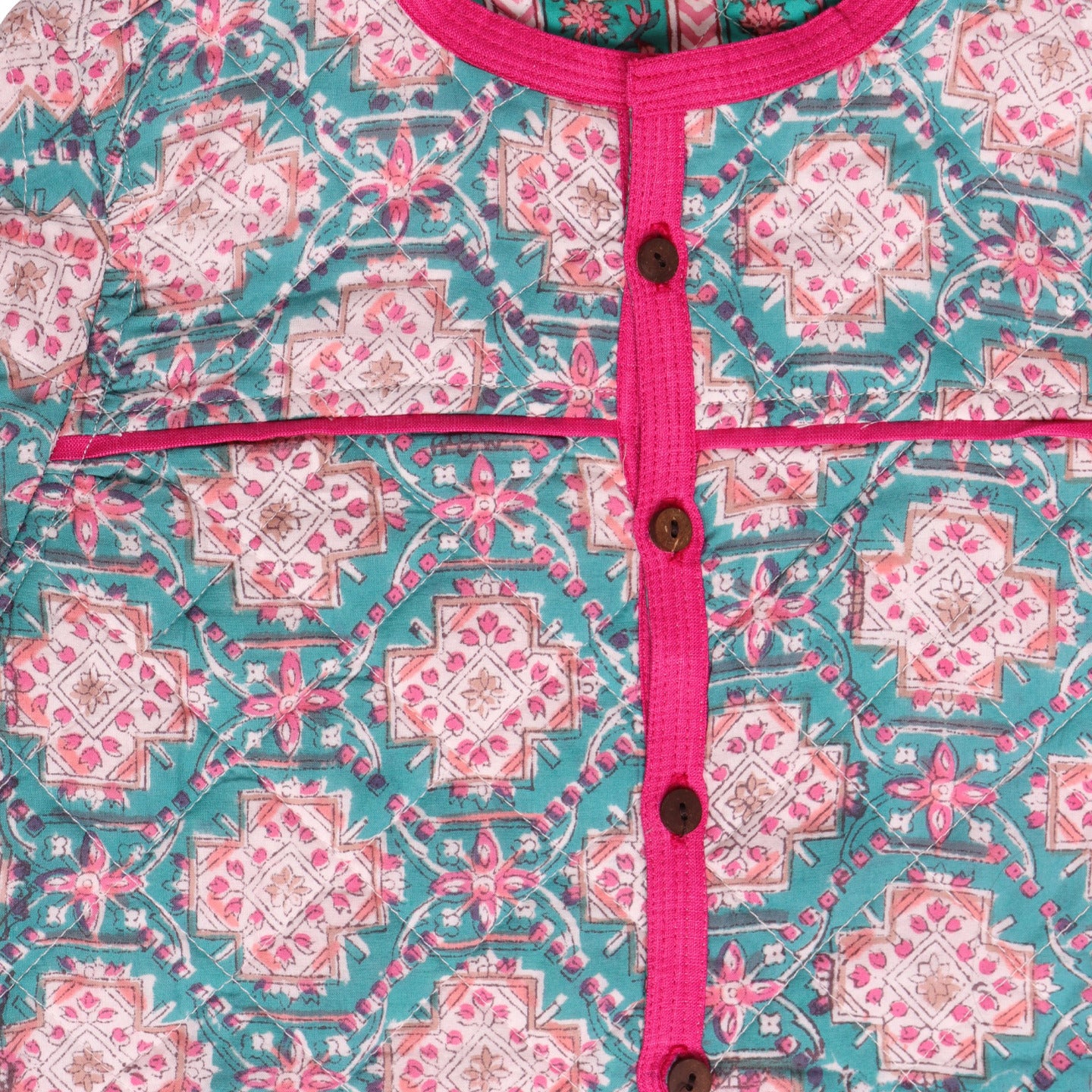 Unisex Quilted Jacket Mandala Turq