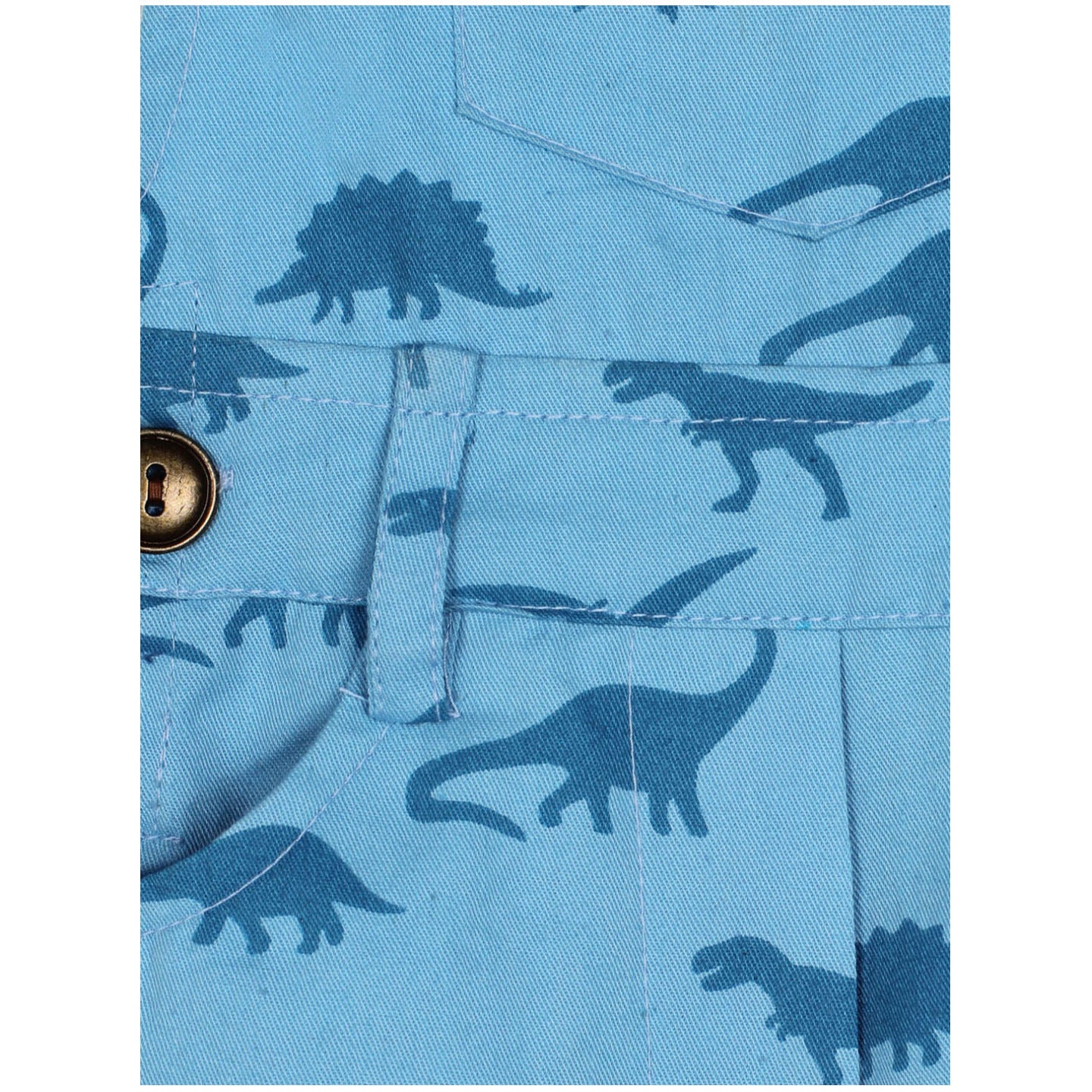 Printed Twill Dungree Dino Blue