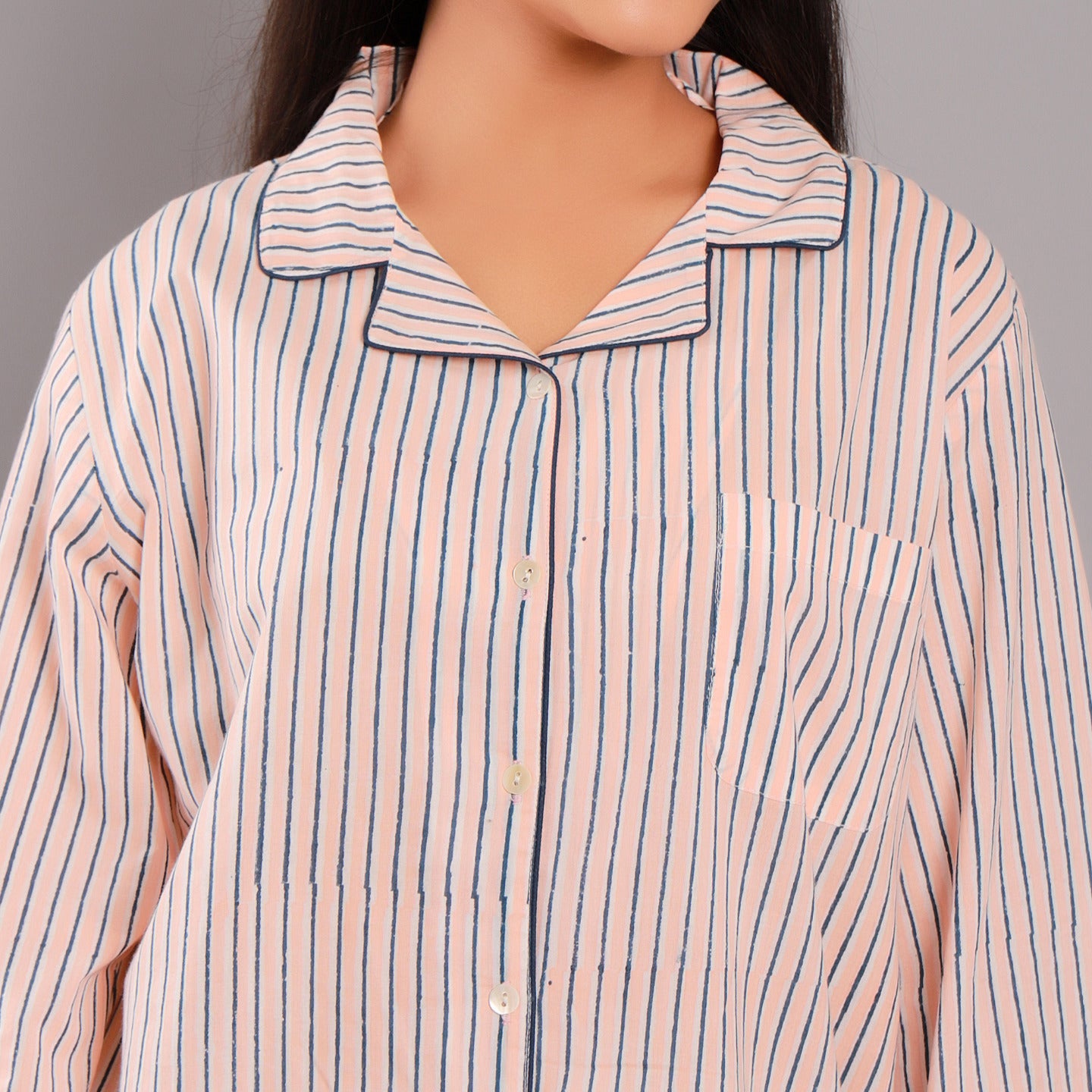 Striped Night Shirt Pink