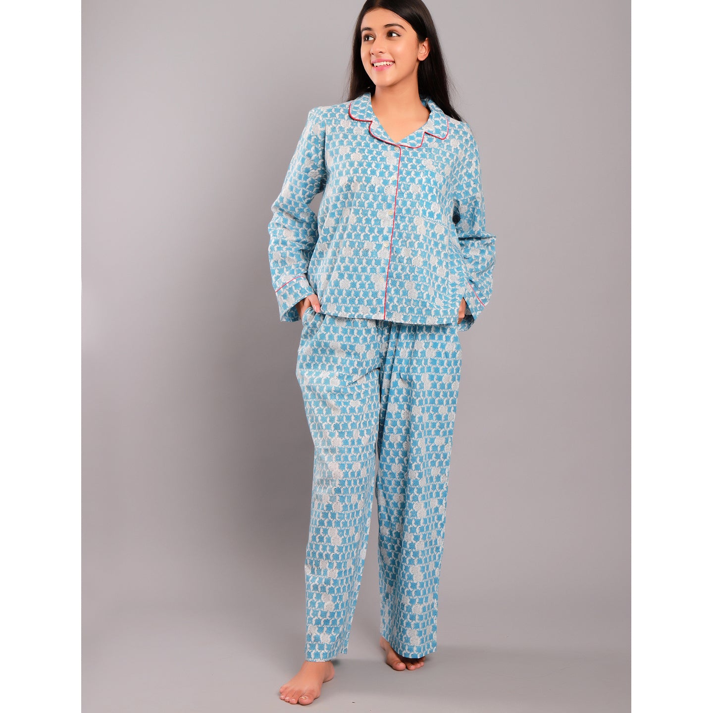 Tortoise Night Suit PJ Set Blue