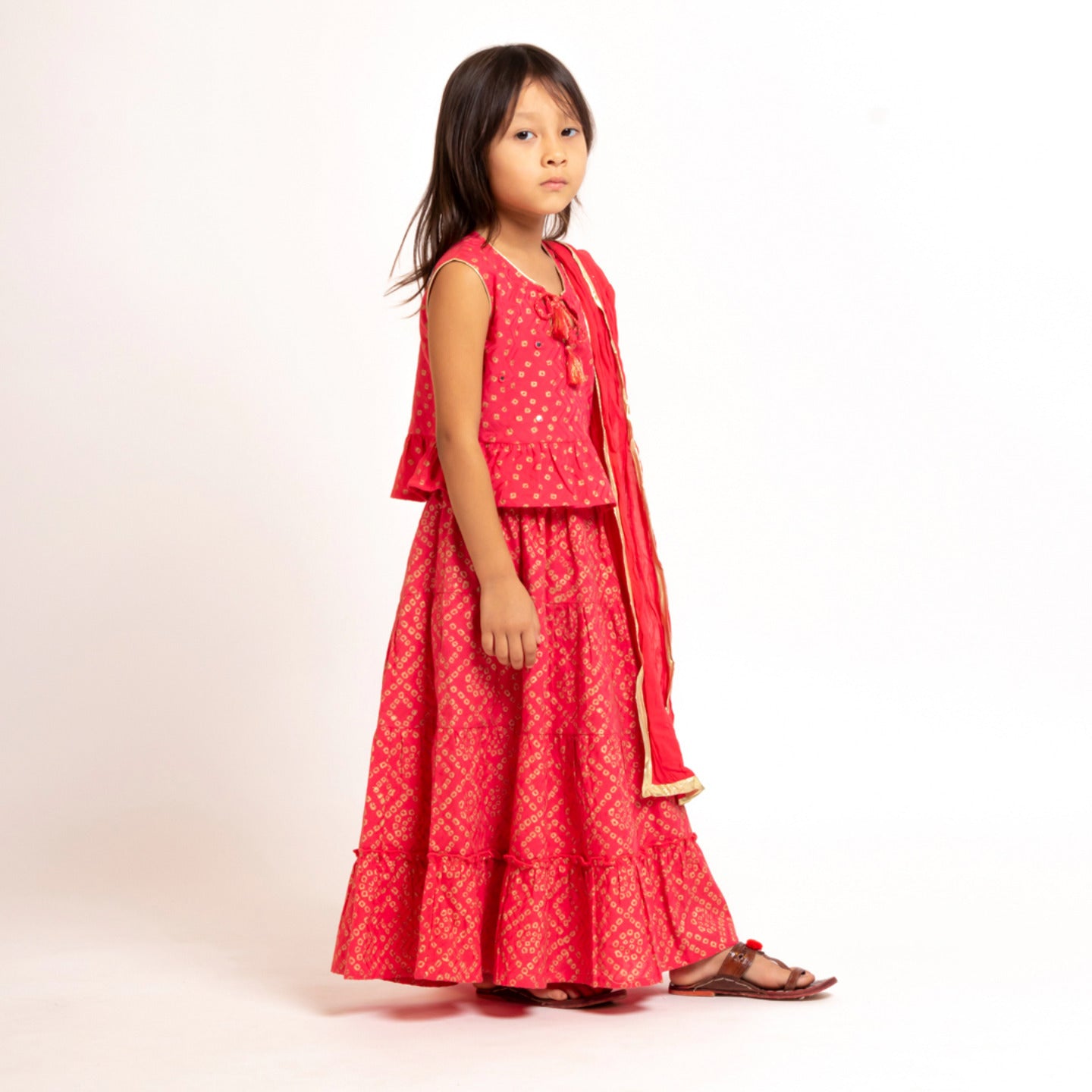 Girls Lehenga choli set Coral