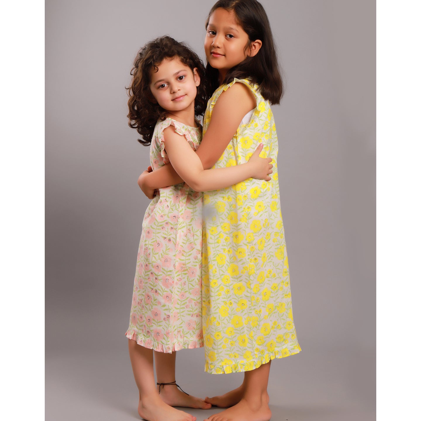 Floral Girls' Night Dress Pink