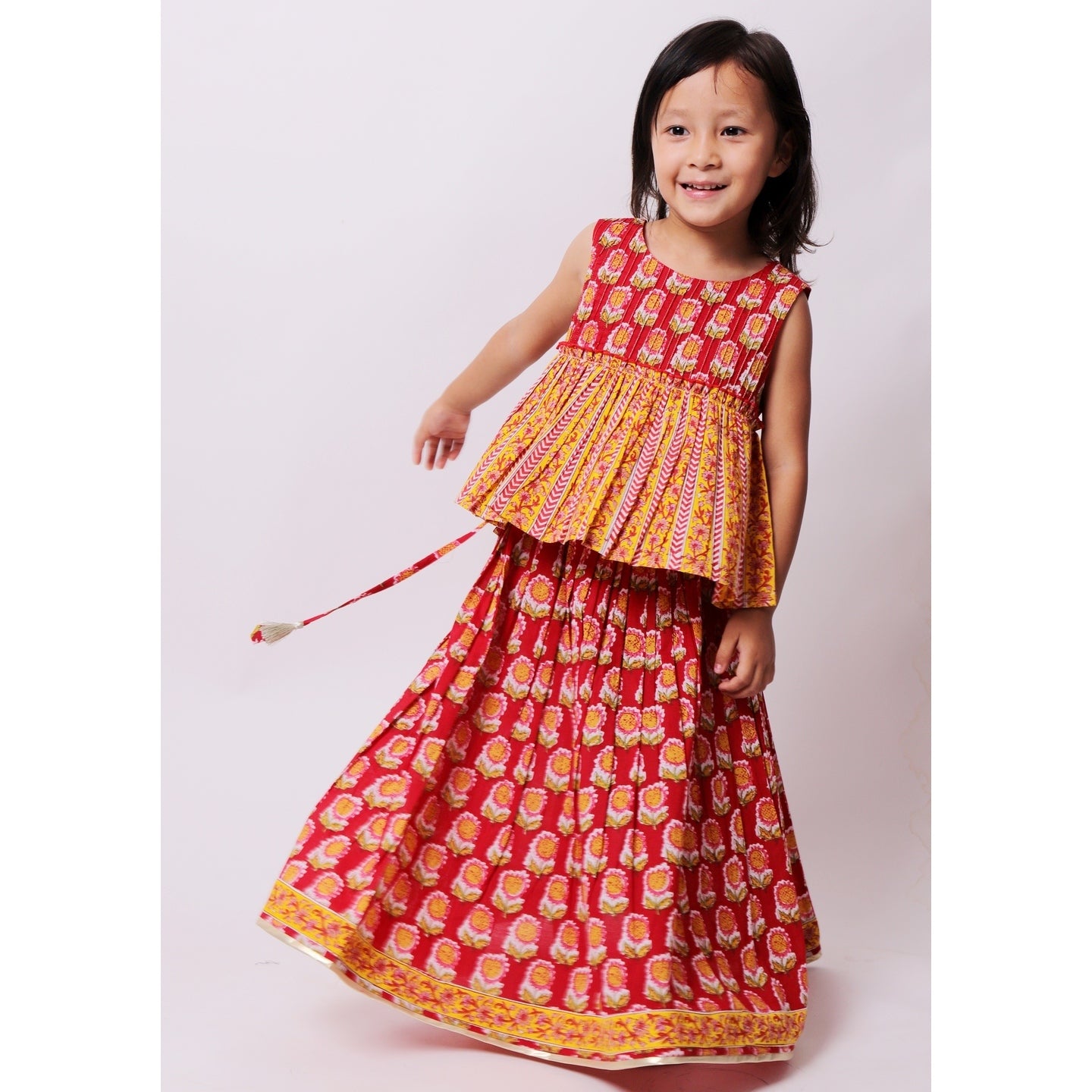 Sunflower Red Lehenga Choli Set