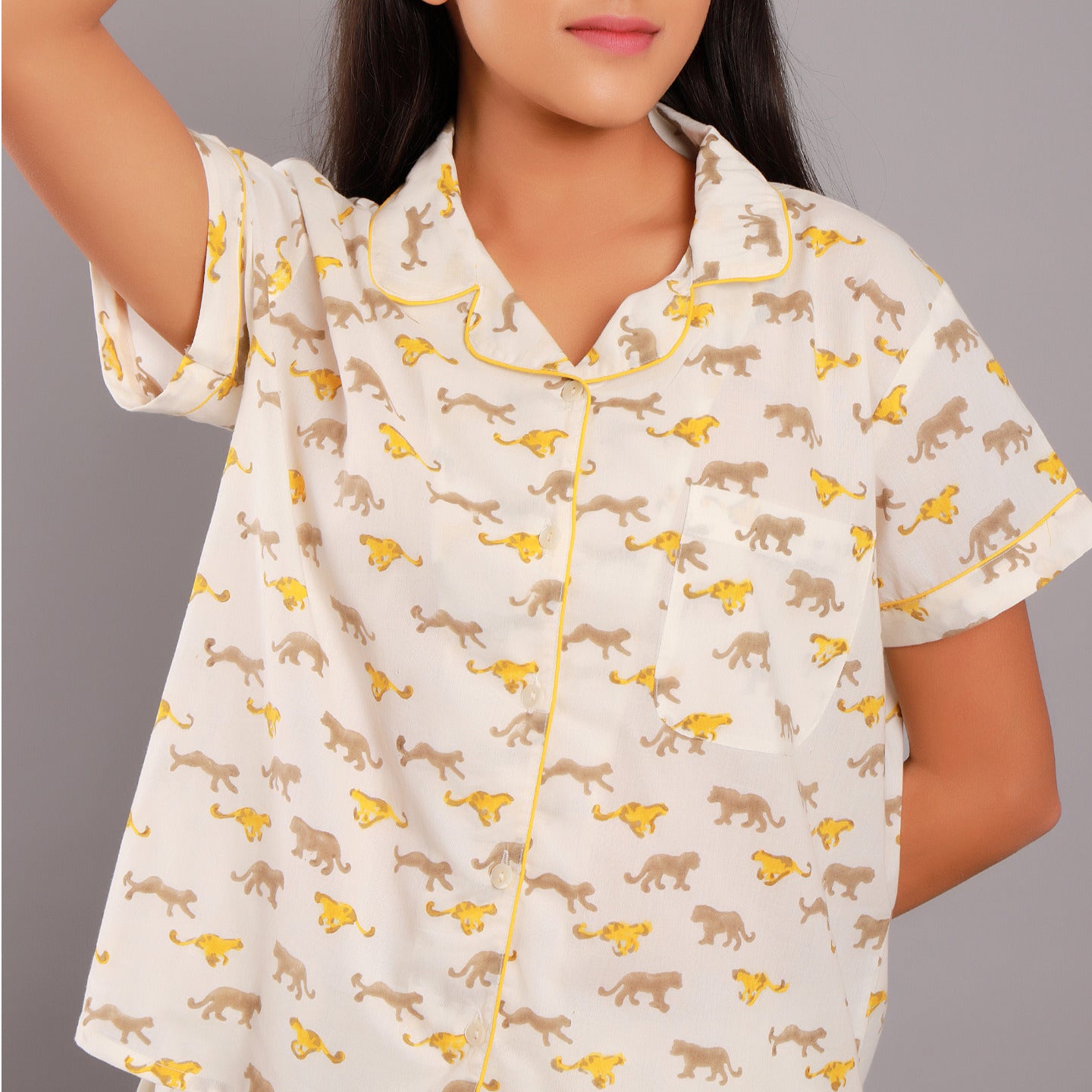 Leopard Night Suit Capris Set