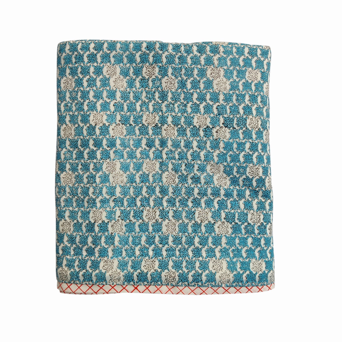 Block Printed Tortoise Quilt Blue