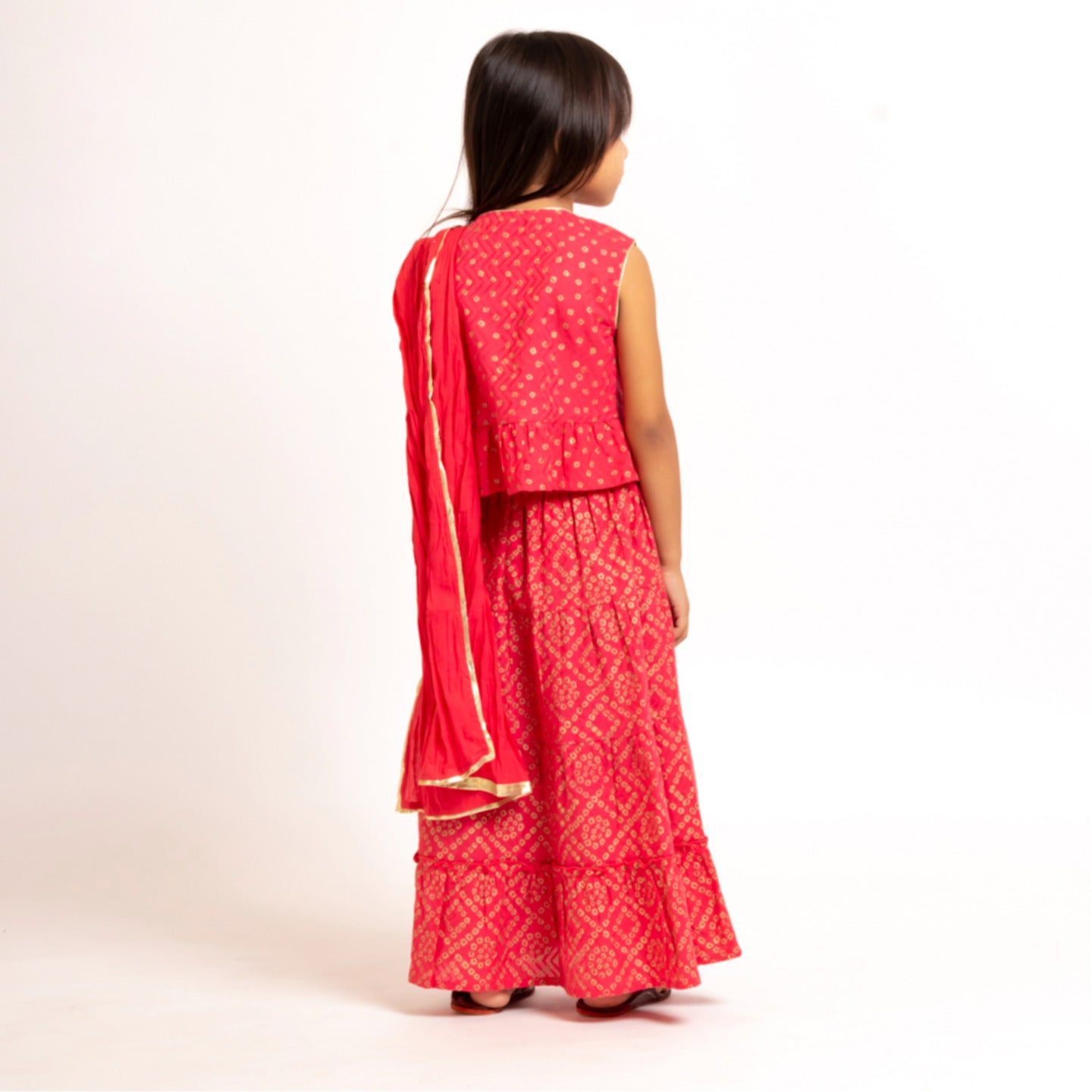 Girls Lehenga choli set Coral