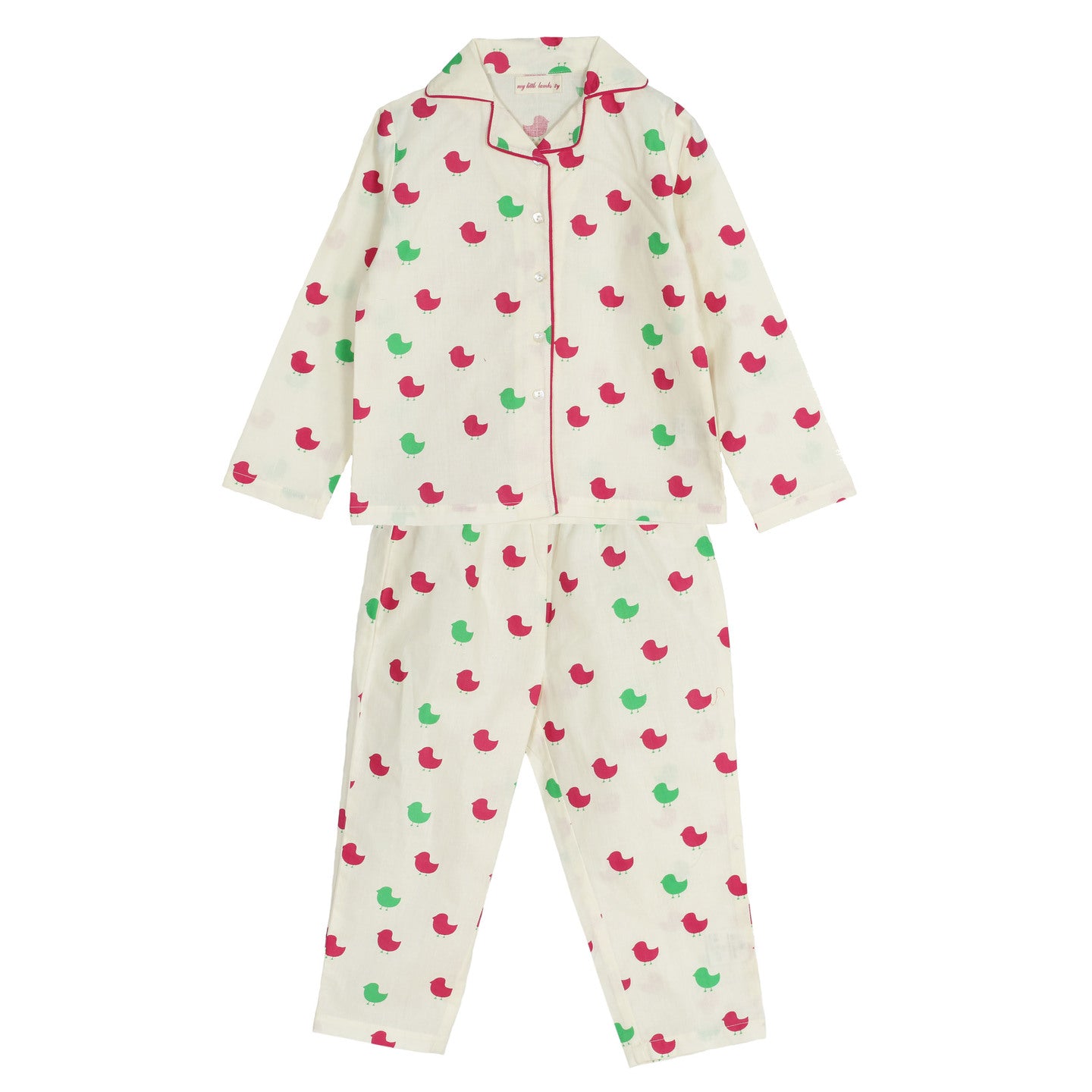 Printed Unisex Night Suit Lucy Beige