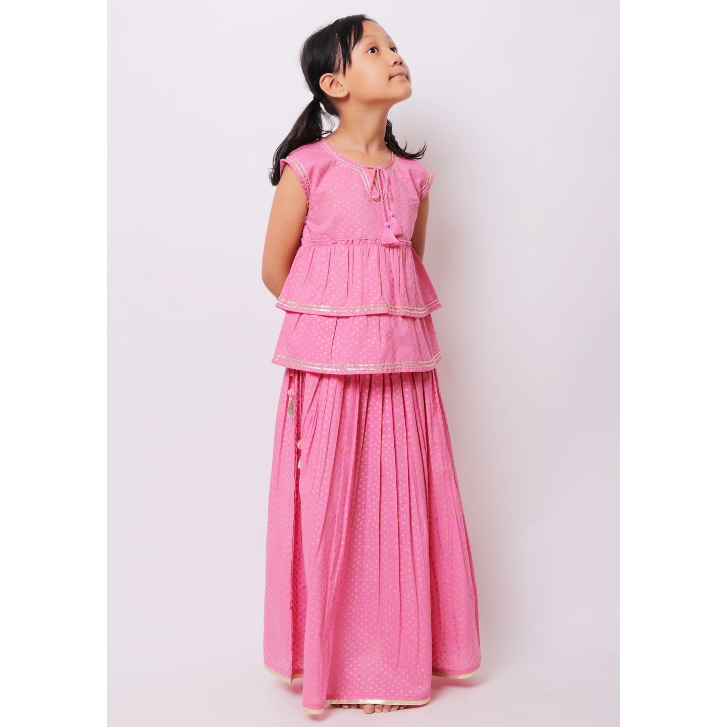 Dot Pink Lehenga Choli Set