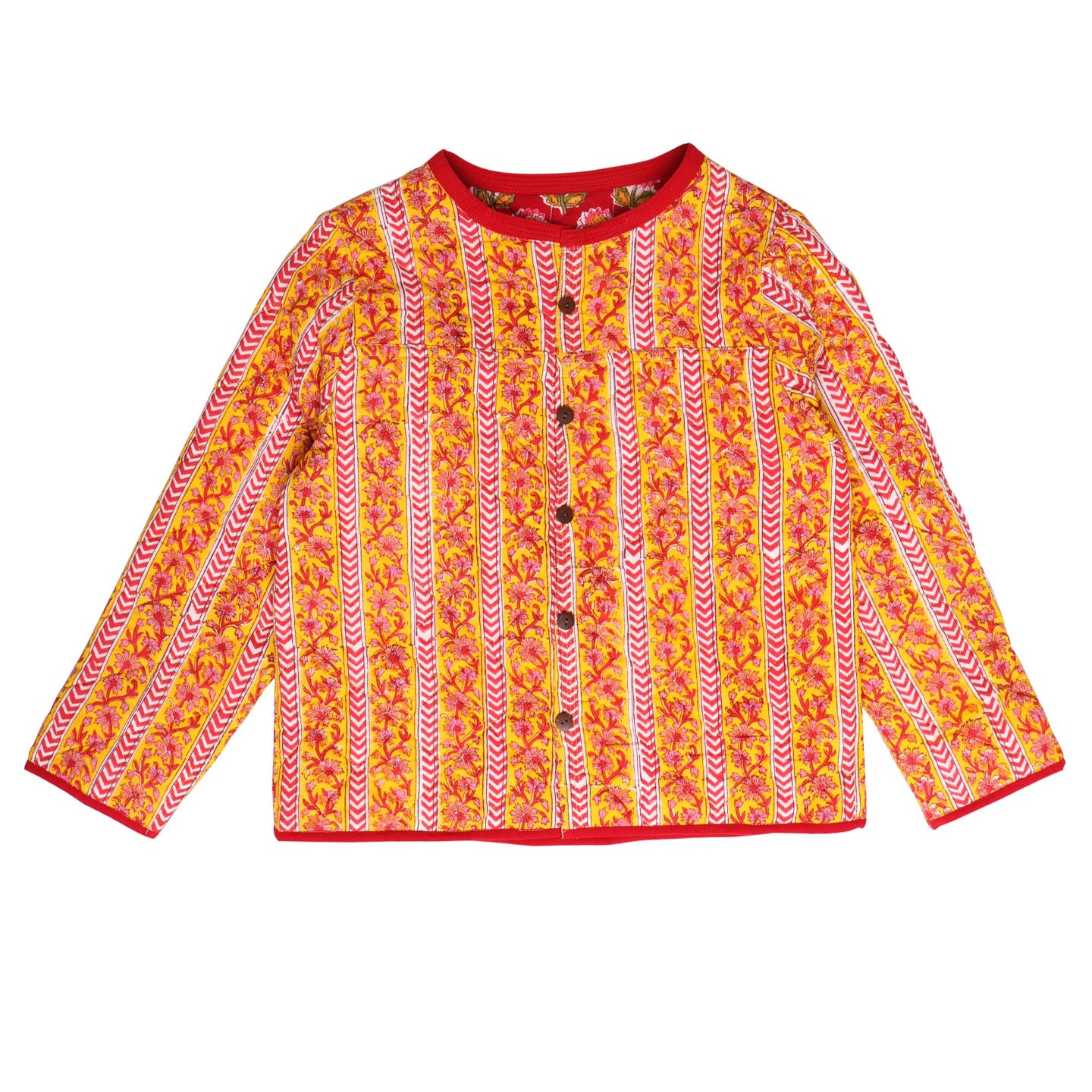 Quilted Reversible Jacket Sunflower Print