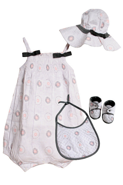 Esmee Romper Dot Mauve 4 Pcs Set