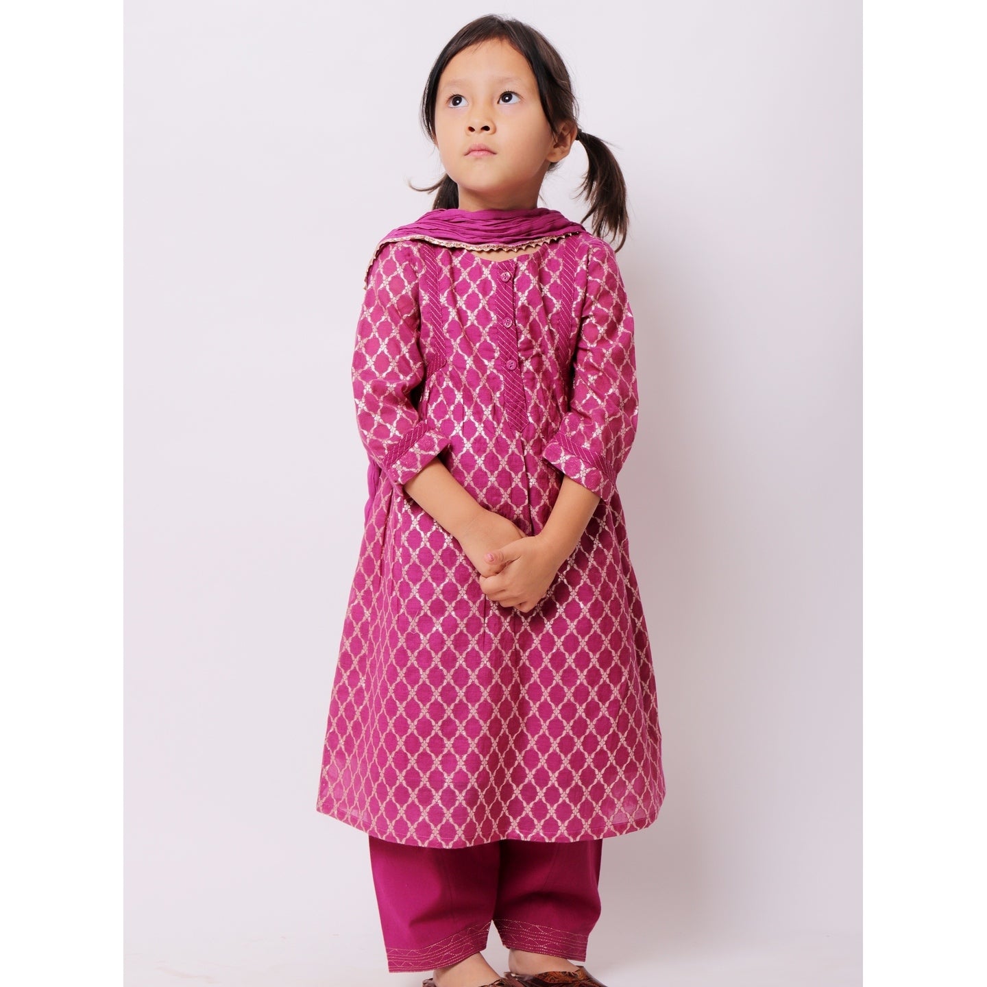 Banarasi Shaili Kurta Set Purple