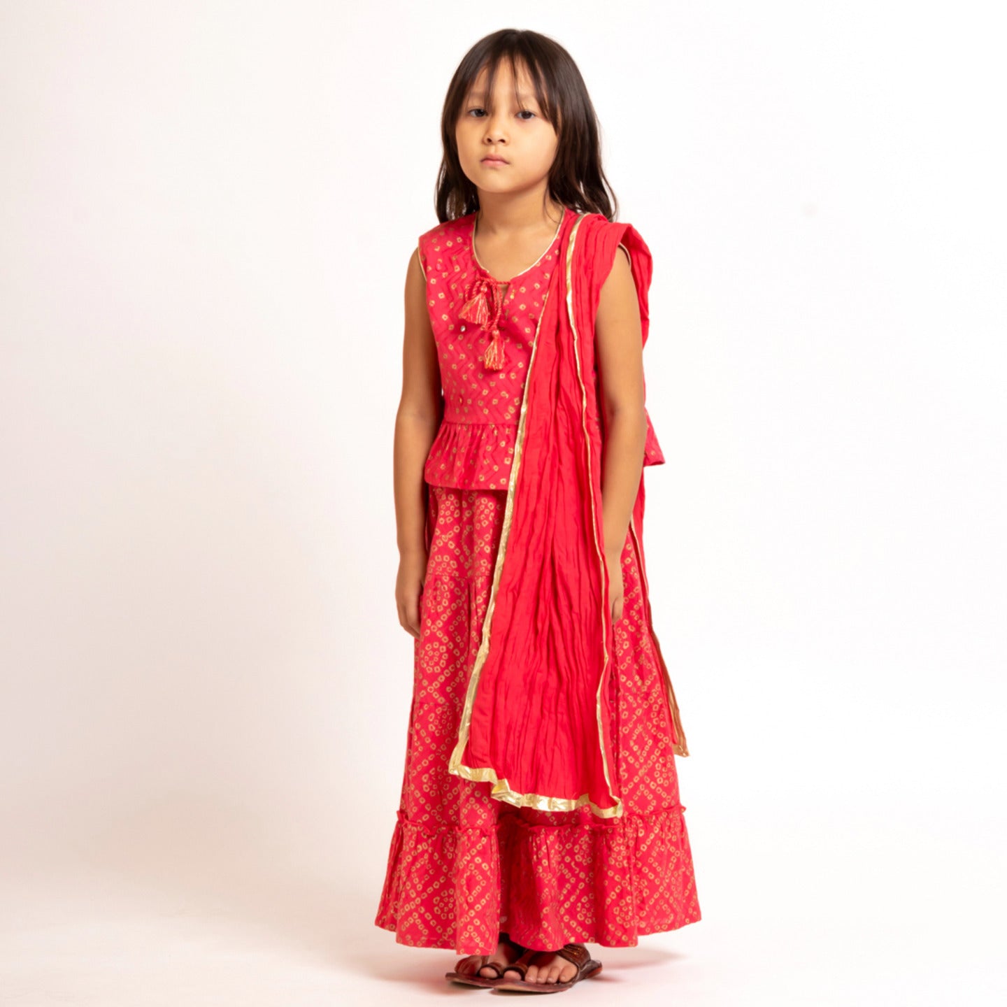 Girls Lehenga choli set Coral