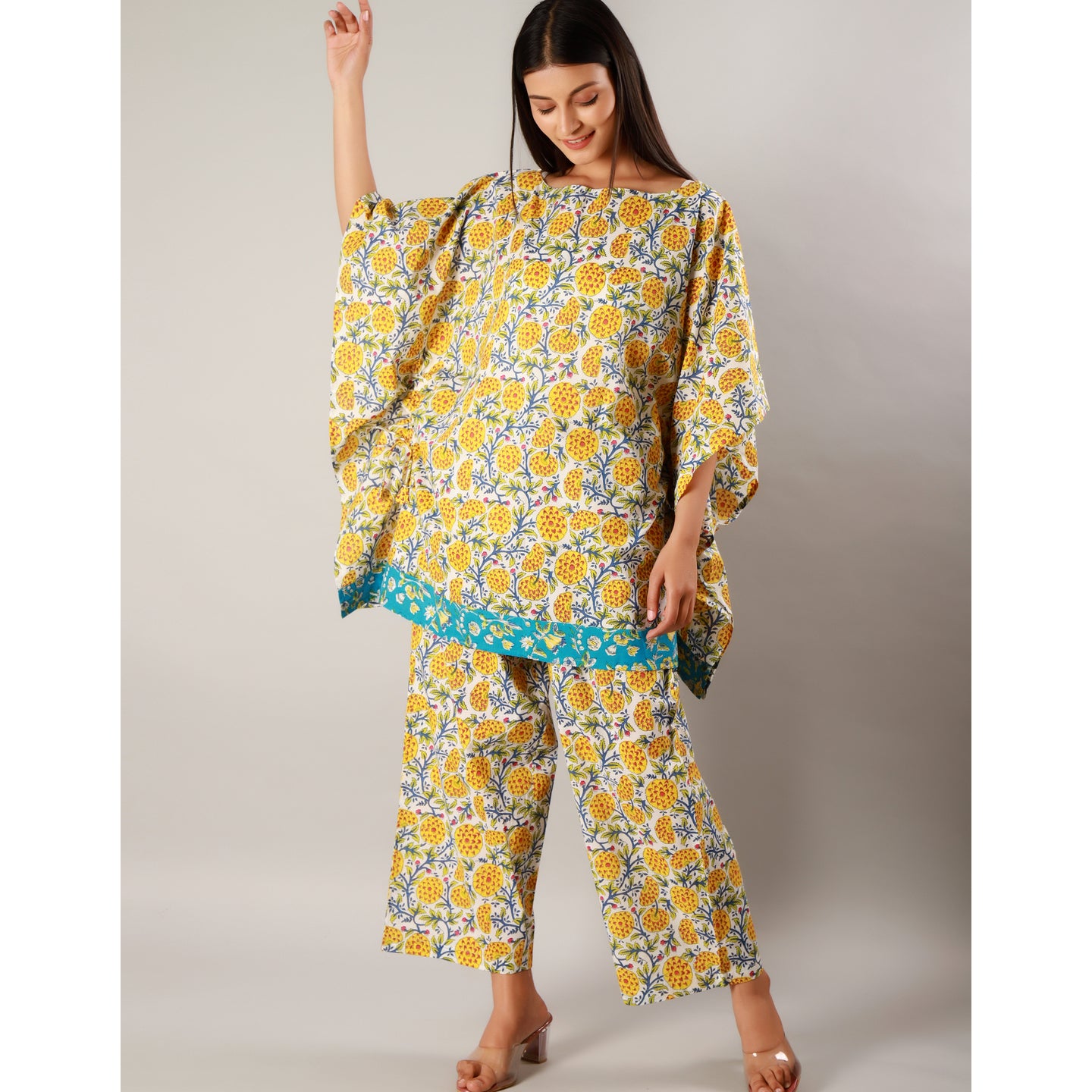 Marigold Kaftan PJ Set Yellow