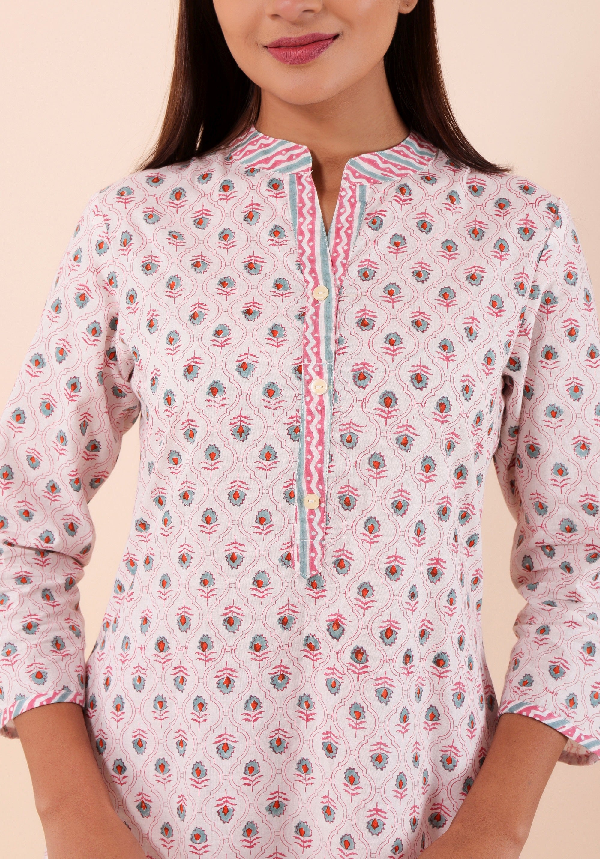 Women Kurta Set Mughal Teal