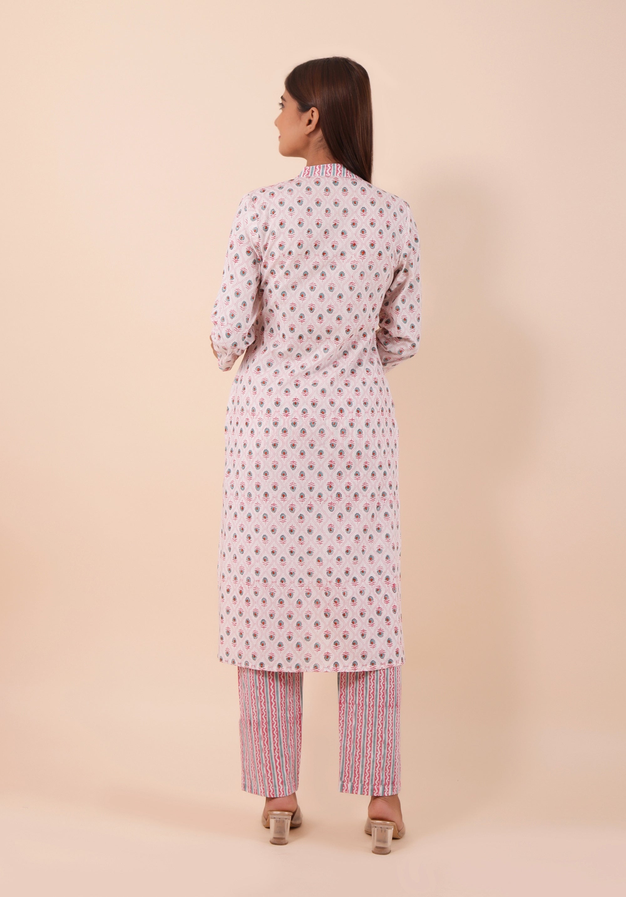 Women Kurta Set Mughal Teal