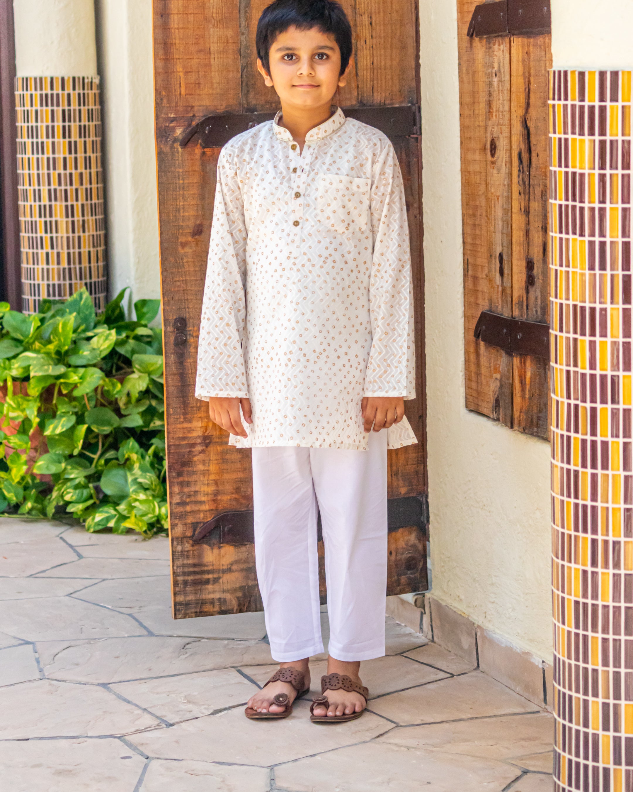 Boy's kurta Pyjama Set White