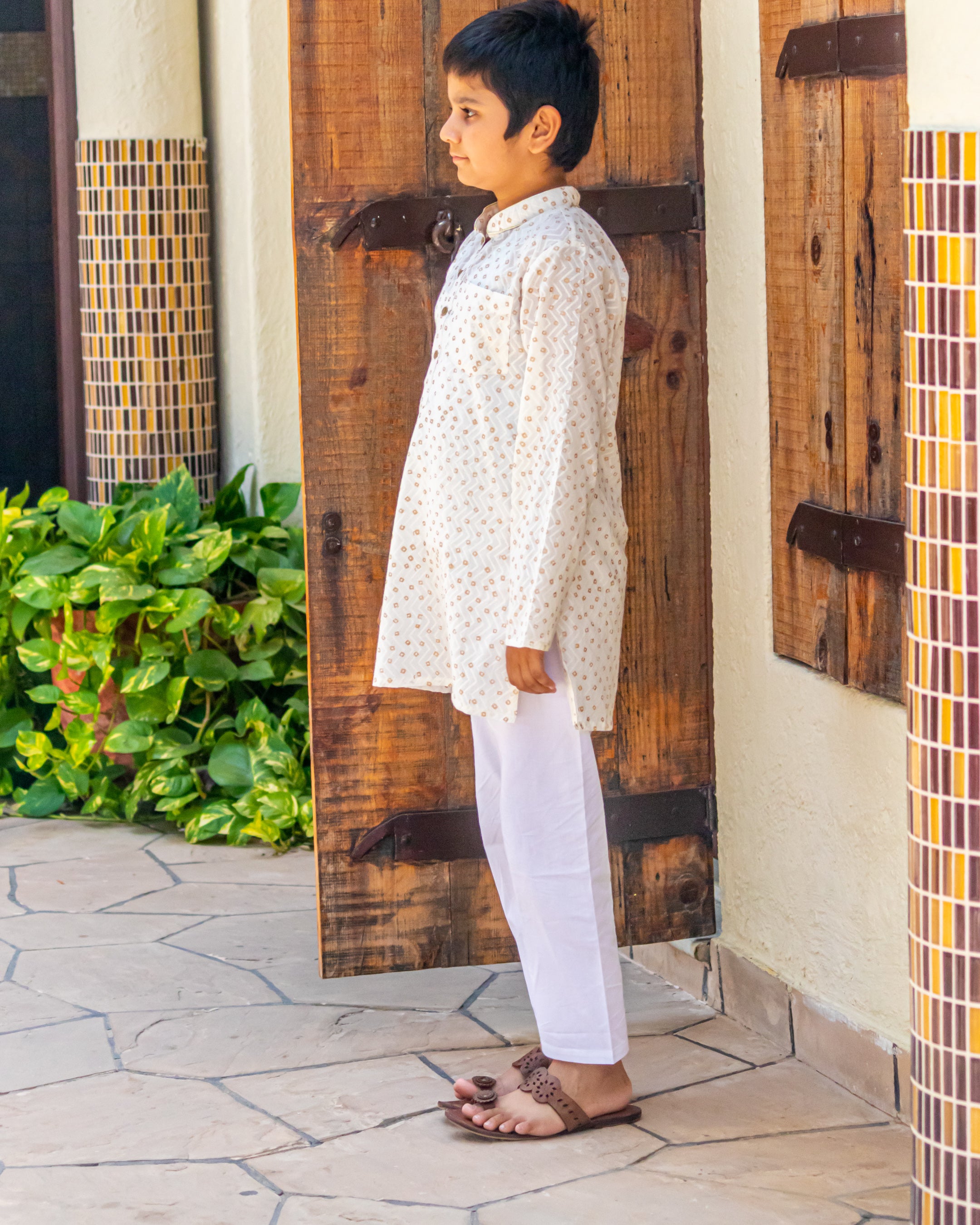 Boy's kurta Pyjama Set White