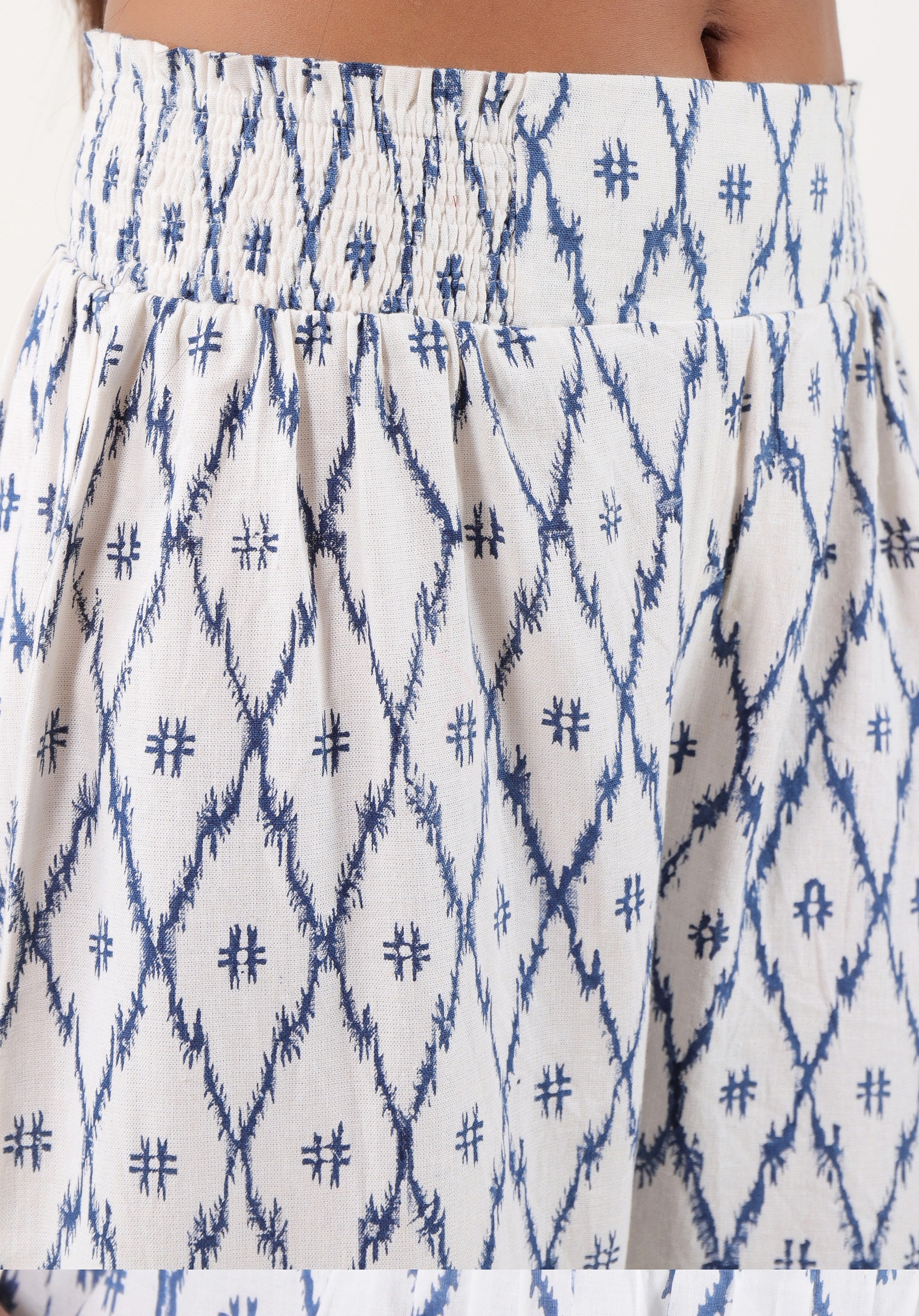 Women Printed Co-ord Set Ikkat Blue