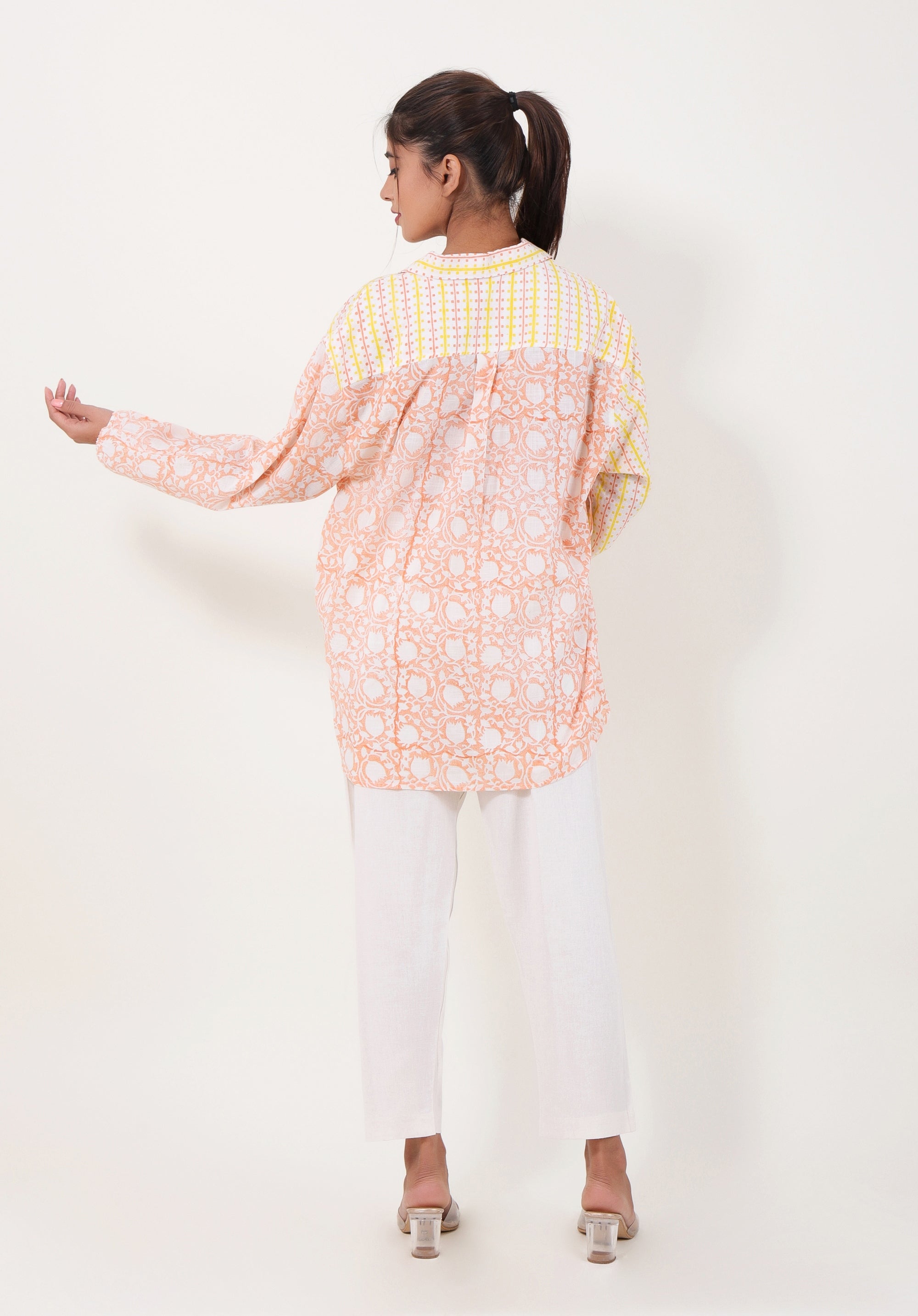 Women Block printed Piyu Oversized shirt Lily