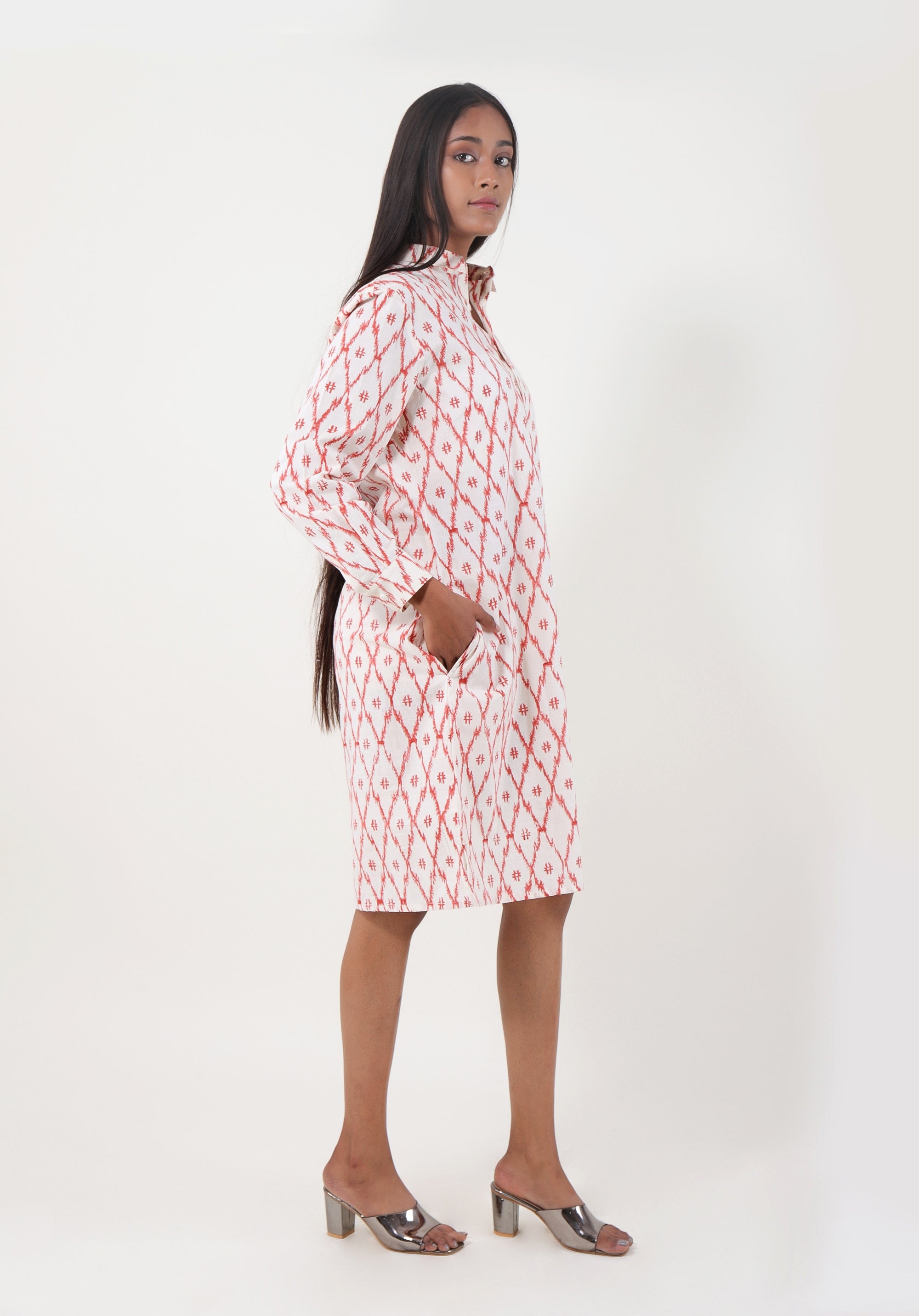 Women Printed dress Kris Shirt dress ikkat